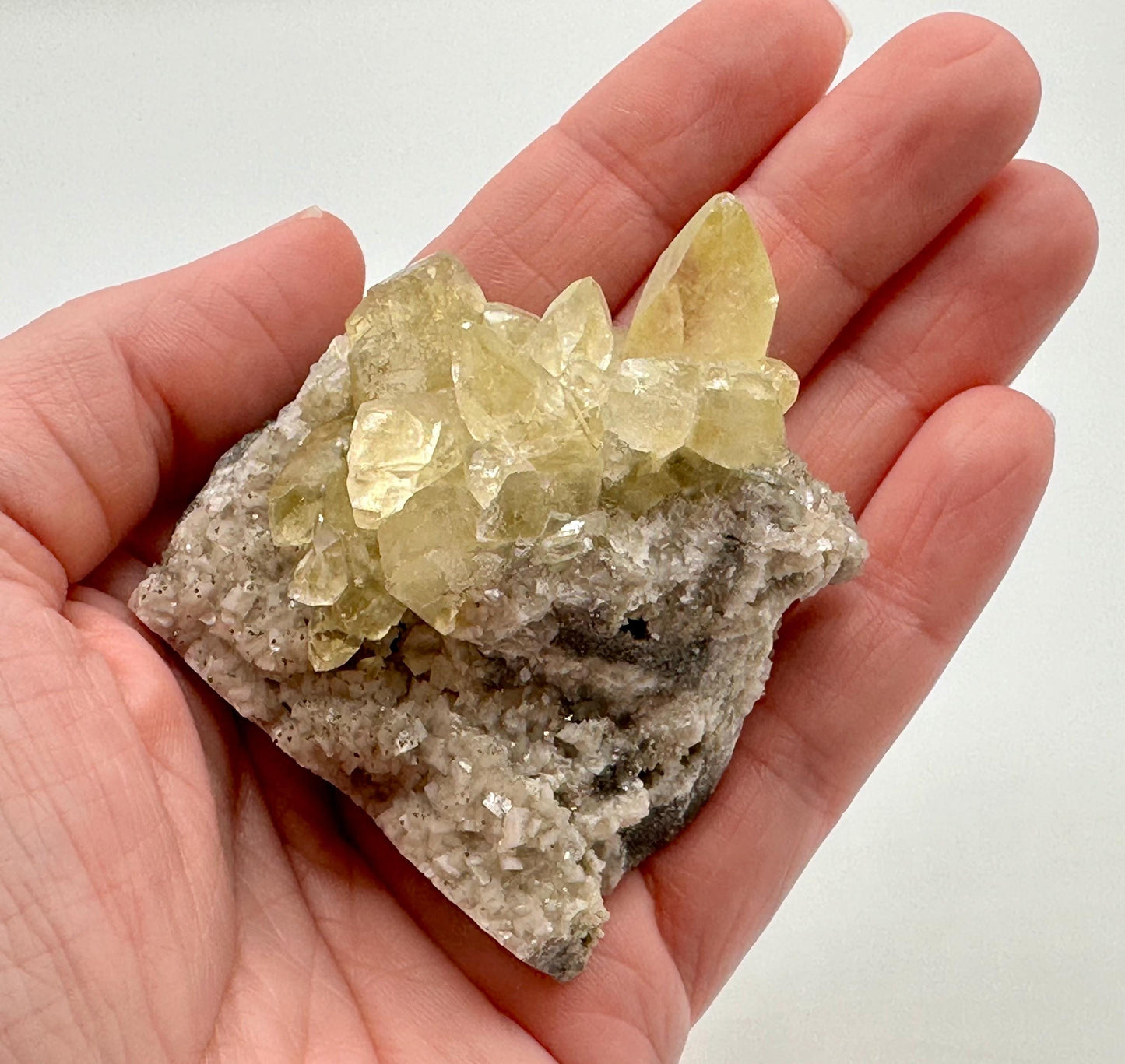 Sweetwater Calcite Cluster with Chalcopyrite Self Standing