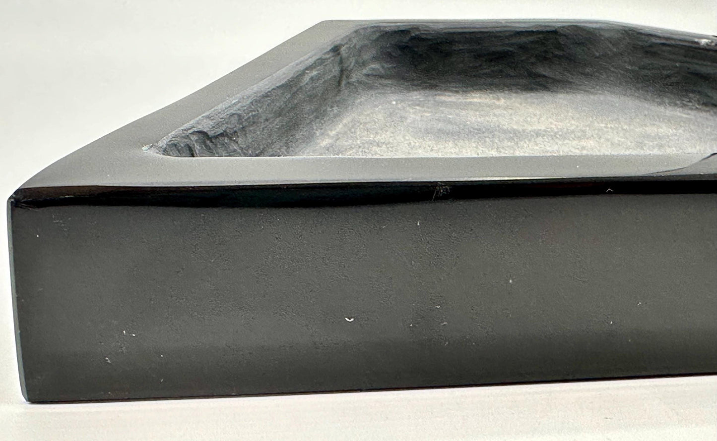 Polished Obsidian Crystal Jewelry and Trinket Dish