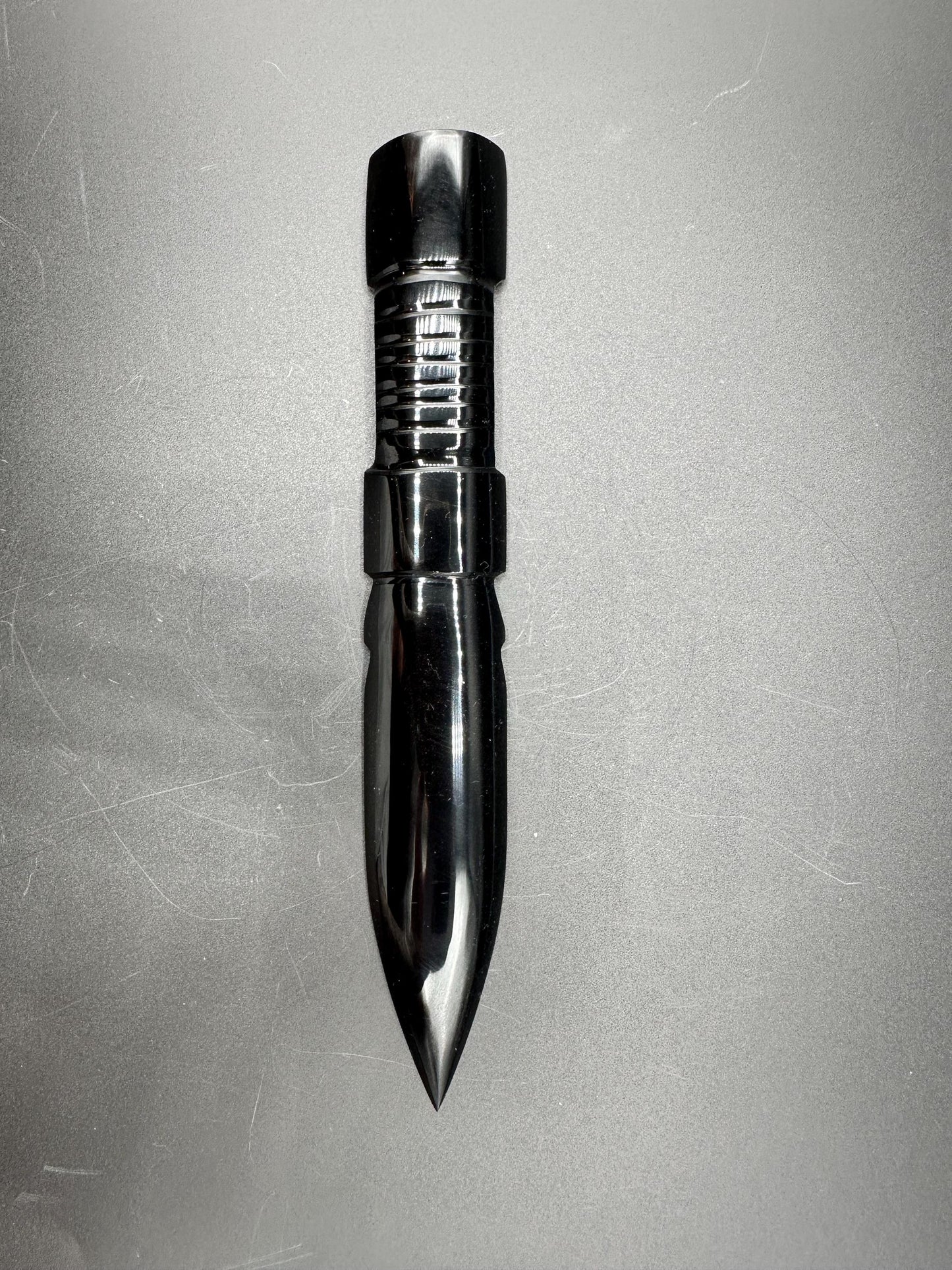 Hand Polished Obsidian Dagger: 9" Ceremonial Knife