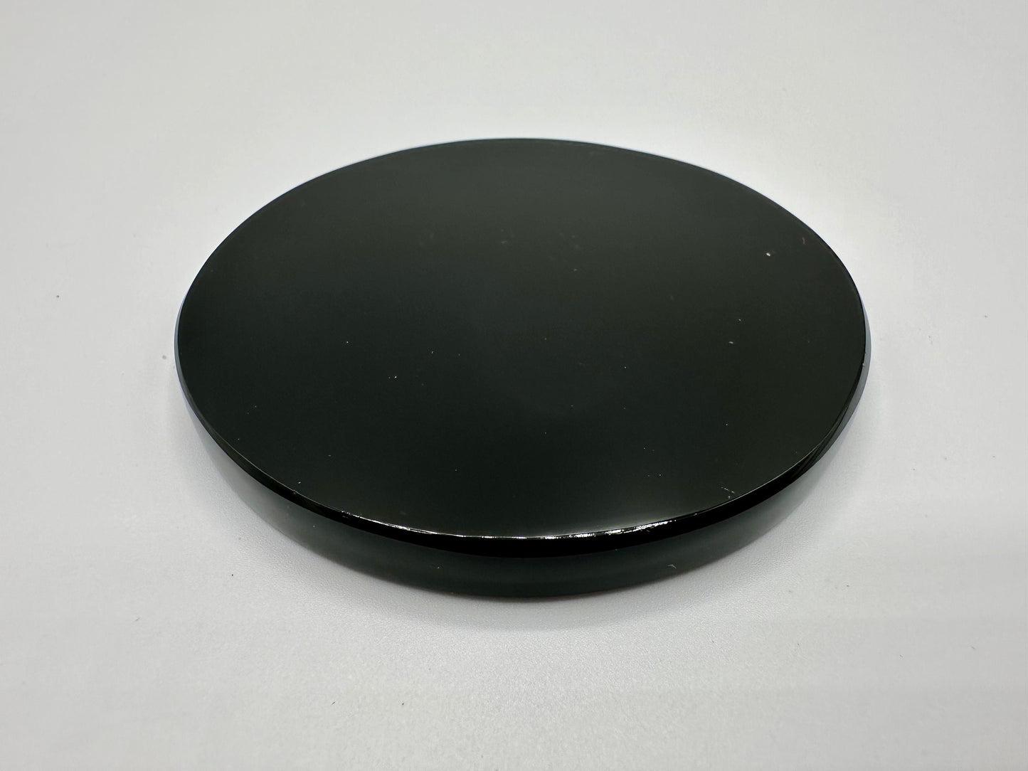 Black Obsidian Mirror for Crystal Scrying, Crystal Charging Plate