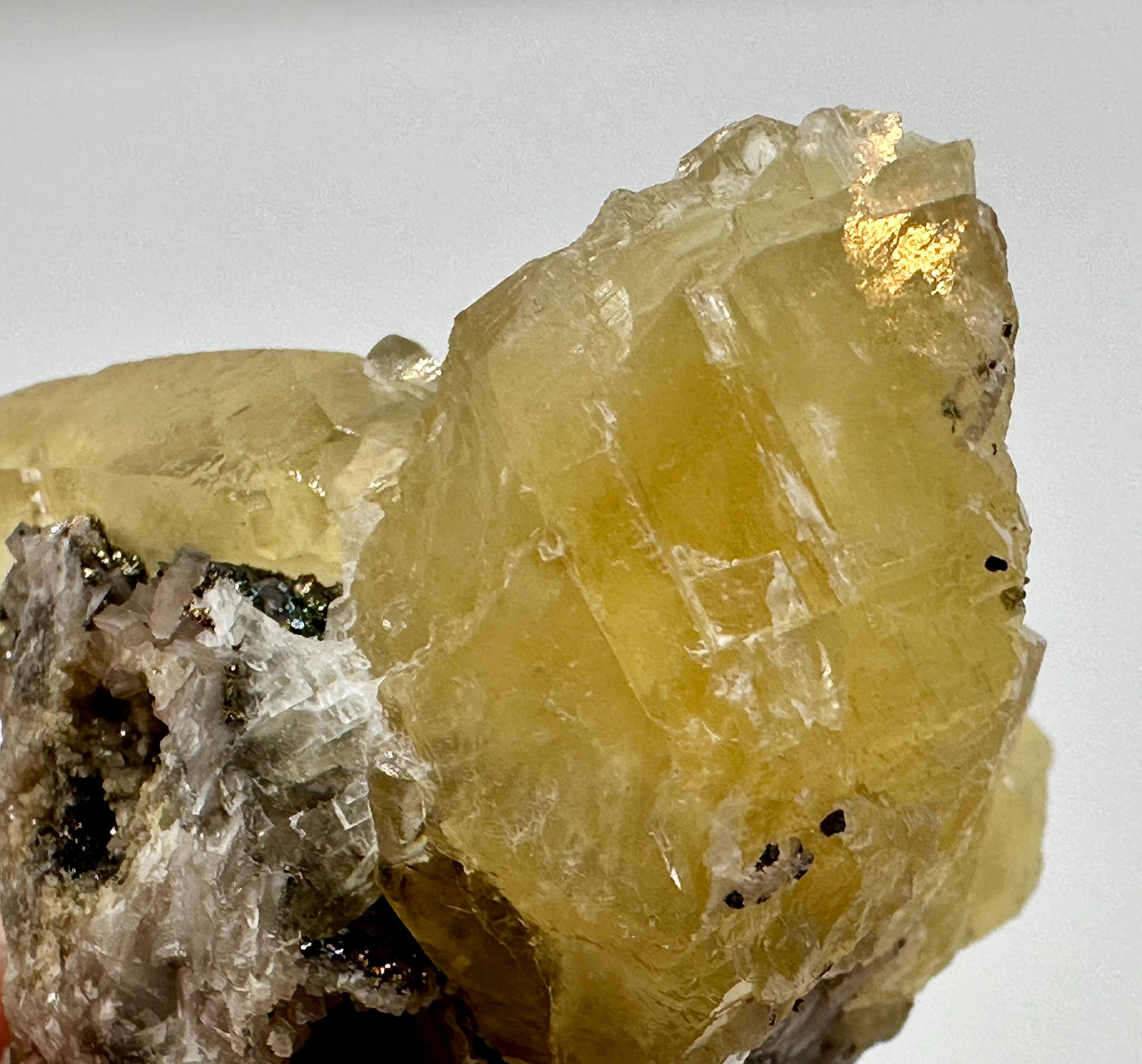Sweetwater Calcite Cluster with Chalcopyrite