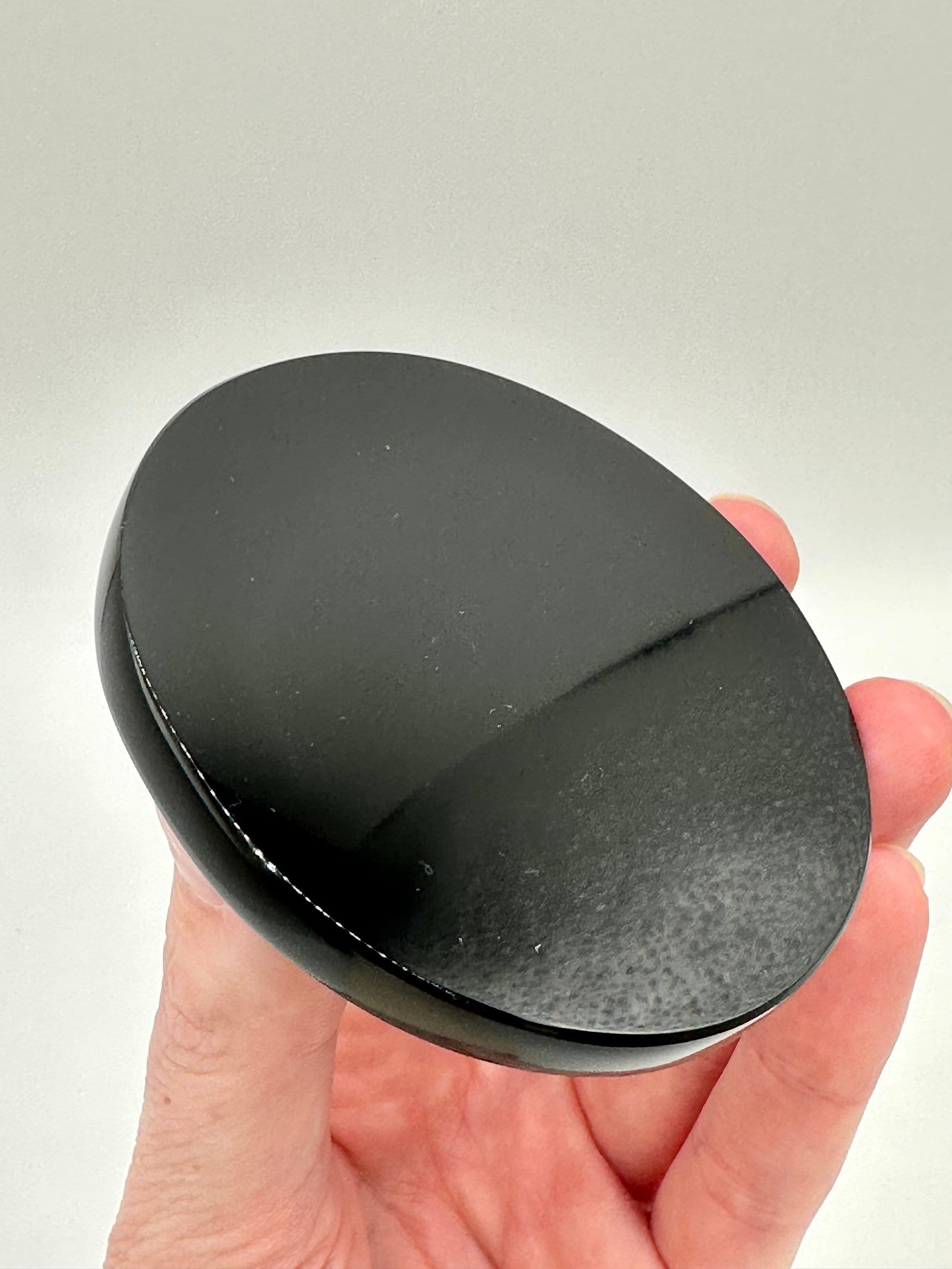 Black Obsidian Mirror for Crystal Scrying, Crystal Charging Plate