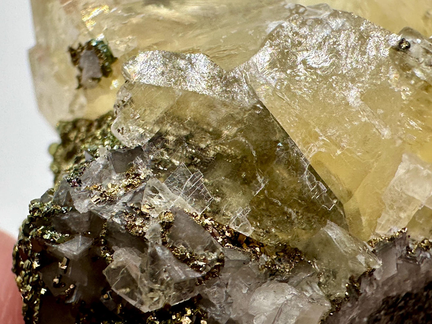 Sweetwater Calcite Cluster with Chalcopyrite
