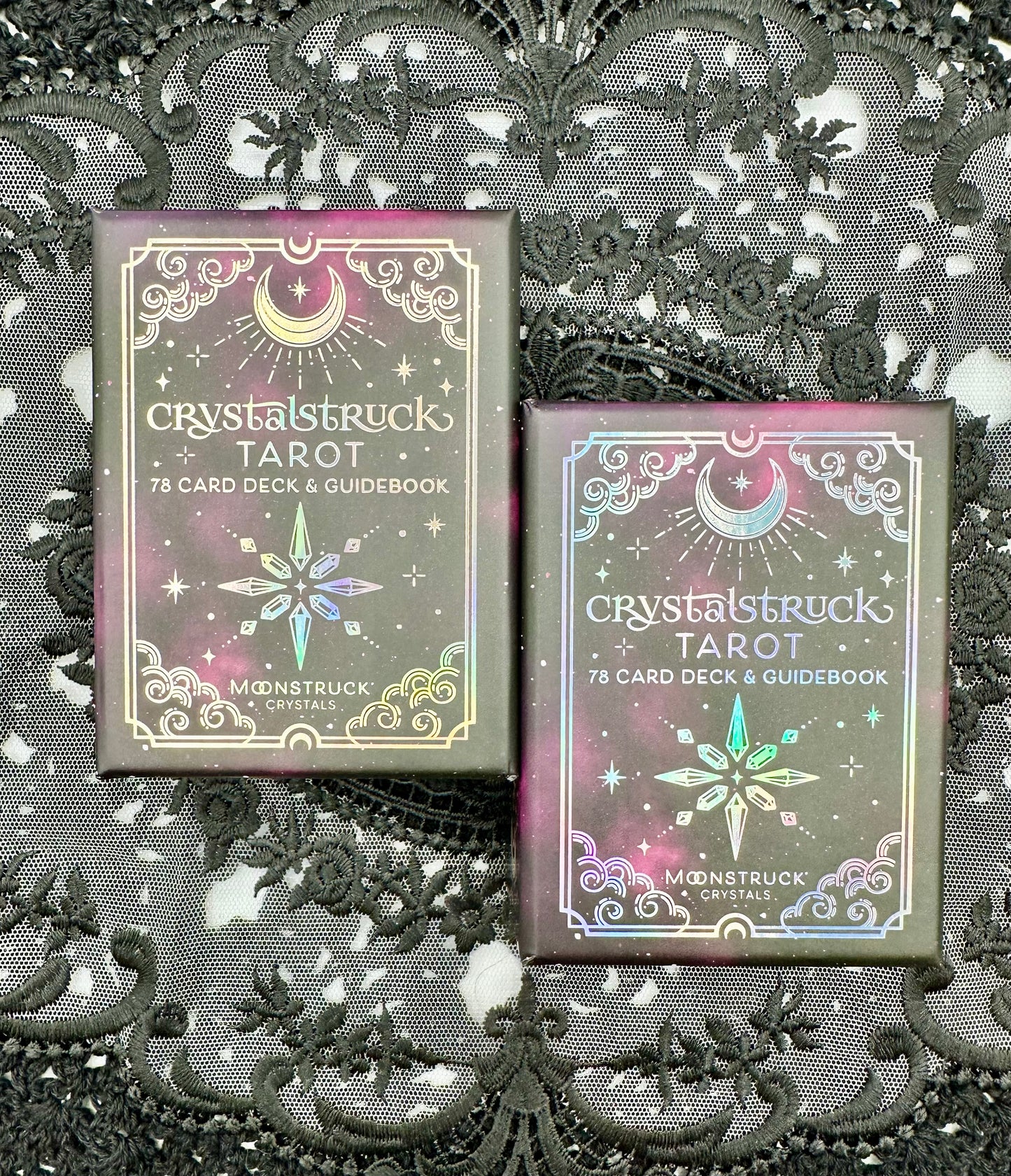 Mini CrystalStruck Tarot Deck and Guidebook: Silver or Gold Editions