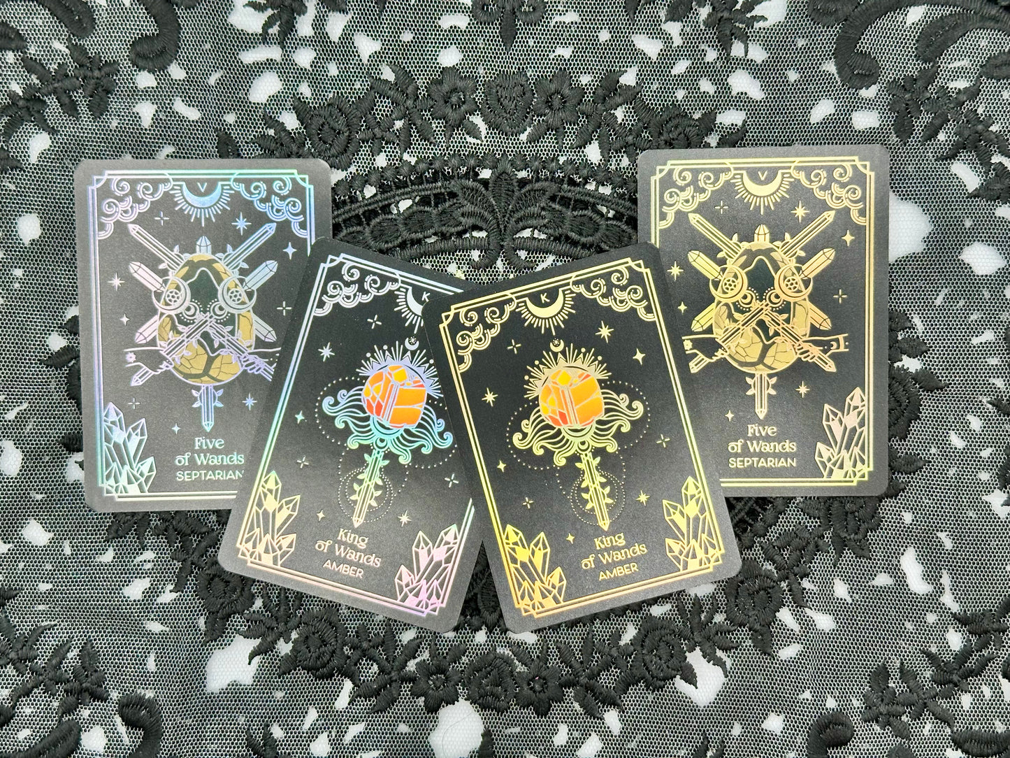 Mini CrystalStruck Tarot Deck and Guidebook: Silver or Gold Editions
