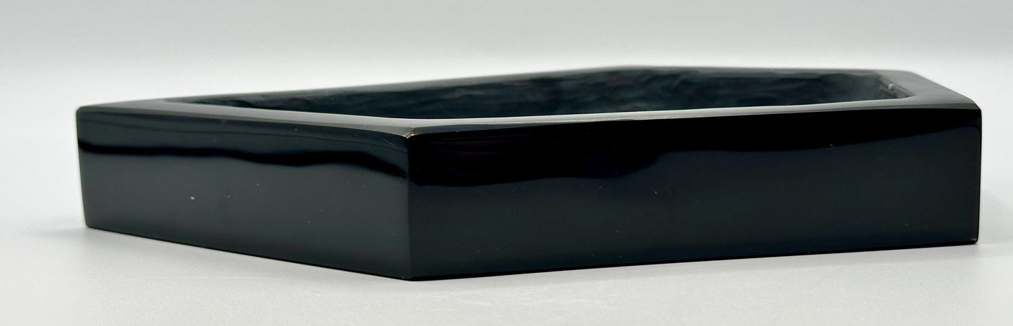 Polished Obsidian Crystal Jewelry and Trinket Dish