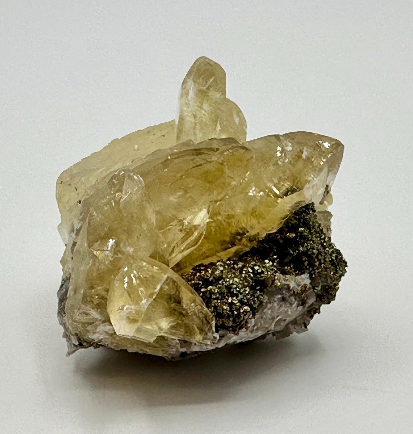 Sweetwater Calcite Cluster with Chalcopyrite