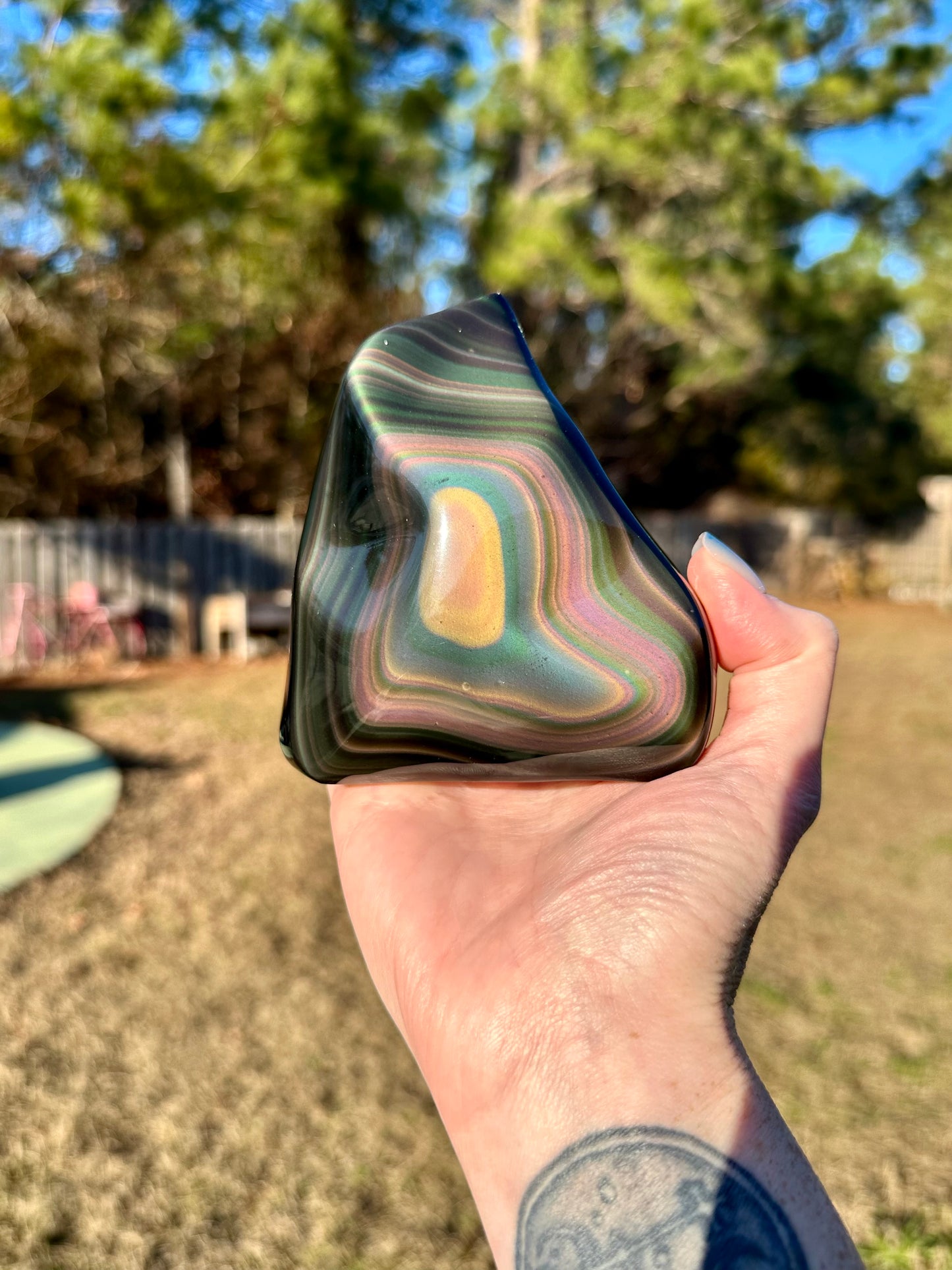 Rainbow Obsidian Double Sided Freeform High Quality