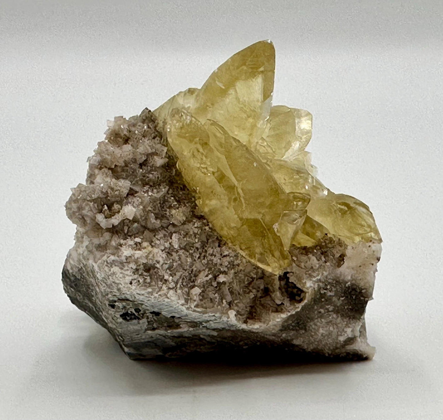 Sweetwater Calcite Cluster with Chalcopyrite Self Standing