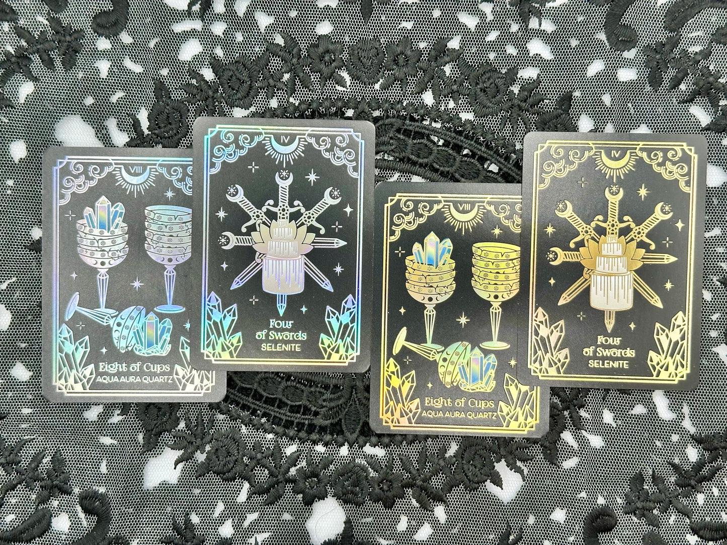 Mini CrystalStruck Tarot Deck and Guidebook: Silver or Gold Editions