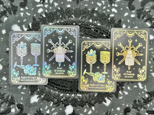 Mini CrystalStruck Tarot Deck and Guidebook: Silver or Gold Editions