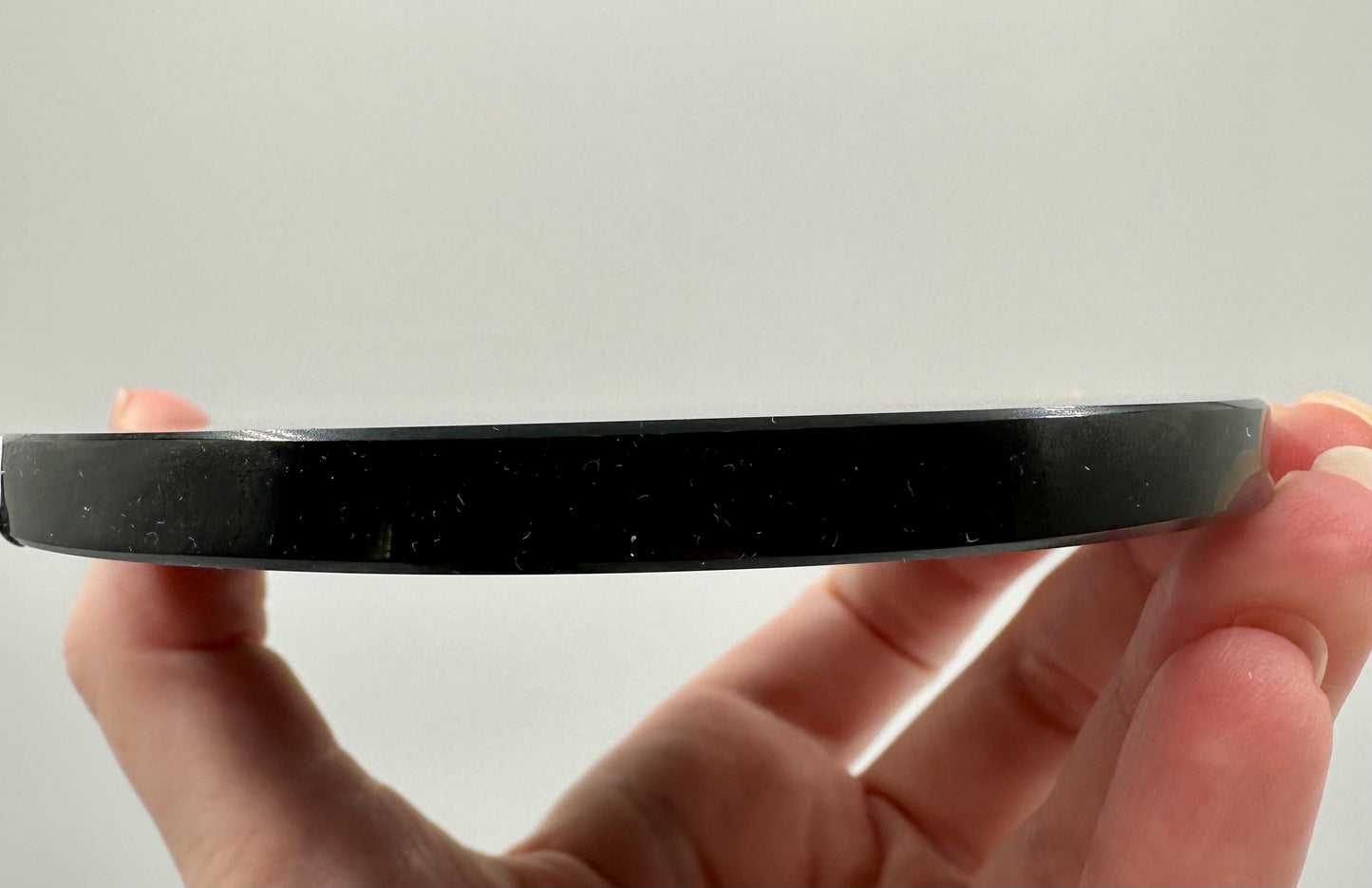 Black Obsidian Mirror for Crystal Scrying, Crystal Charging Plate