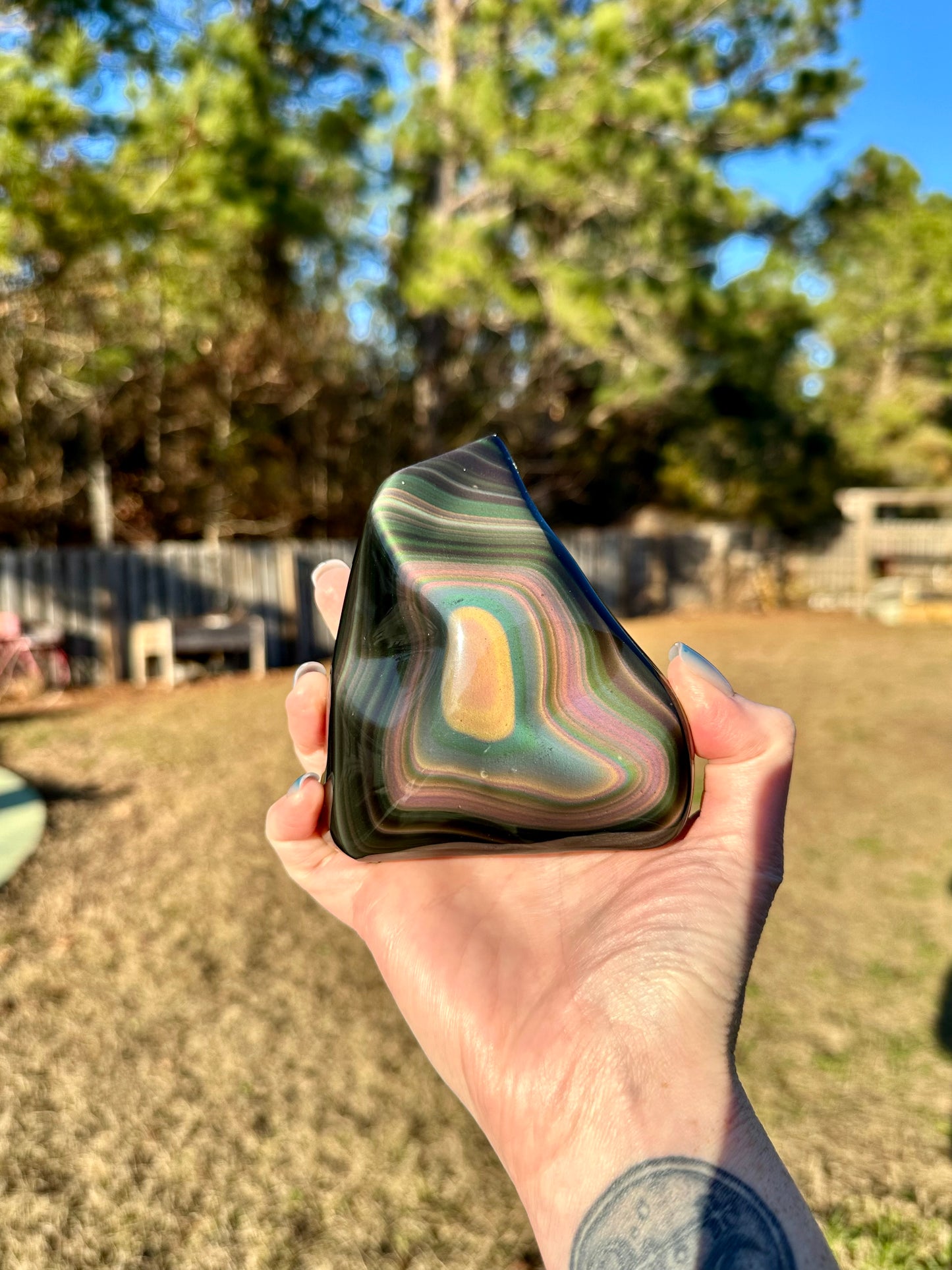 Rainbow Obsidian Double Sided Freeform High Quality