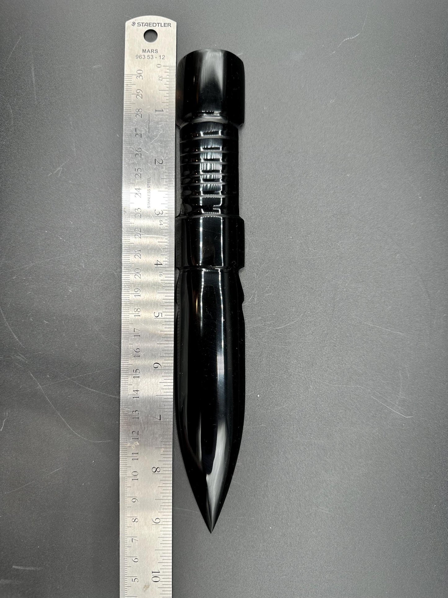 Hand Polished Obsidian Dagger: 9" Ceremonial Knife