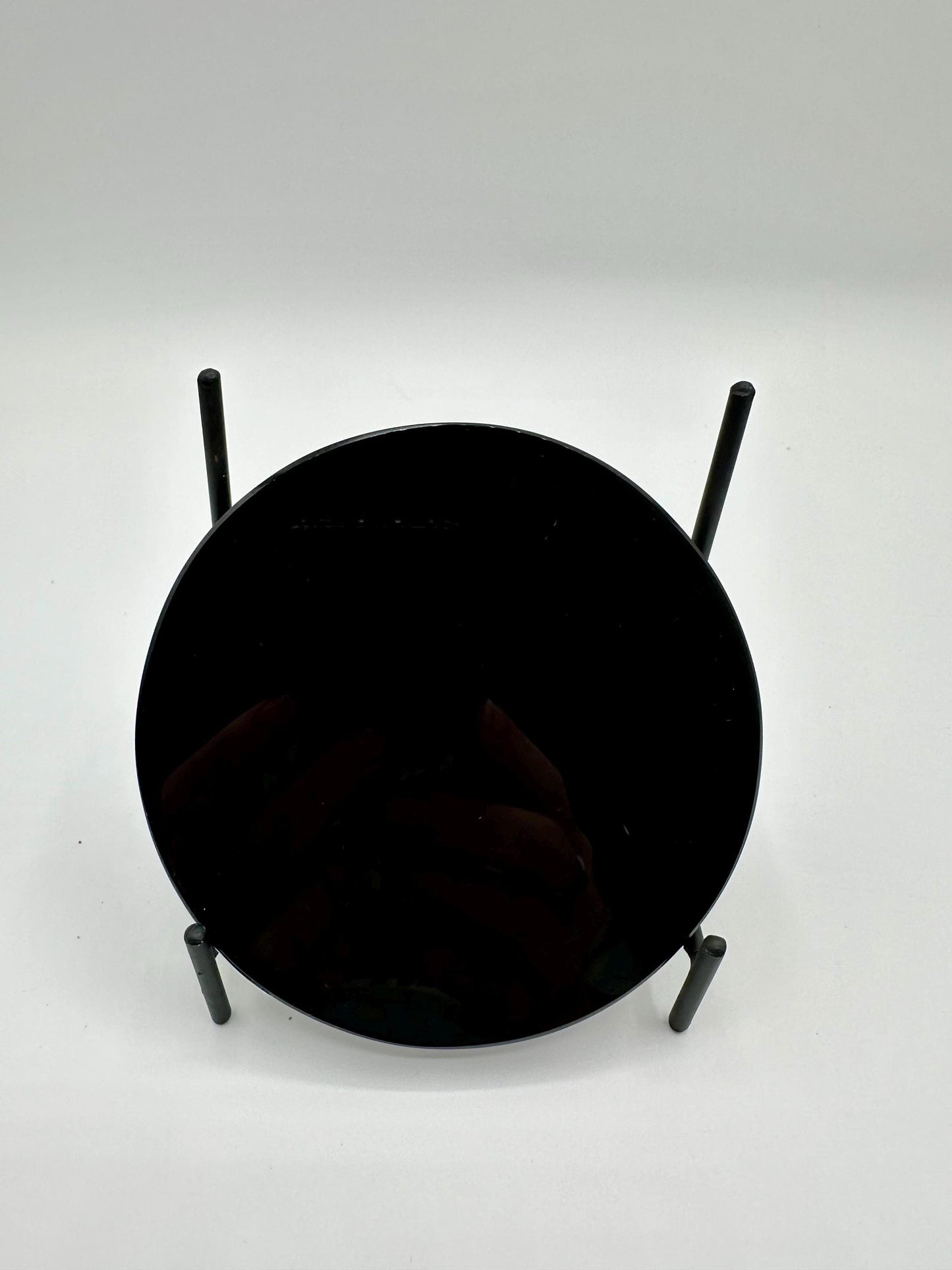 Black Obsidian Mirror for Crystal Scrying, Crystal Charging Plate