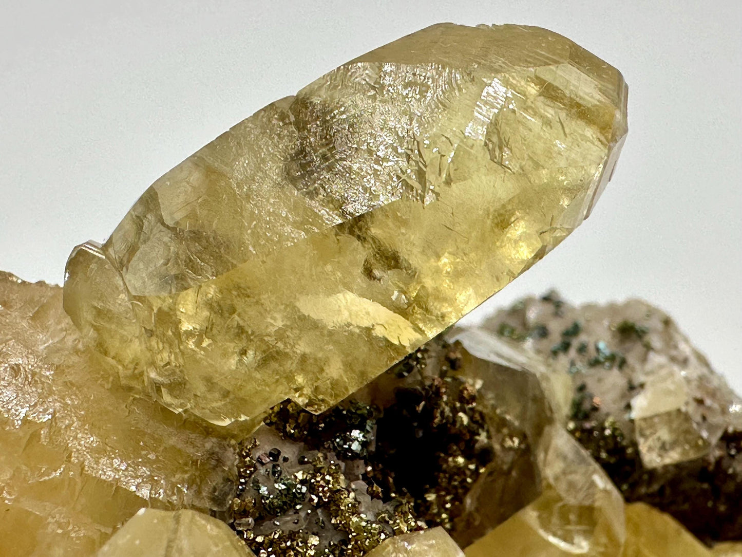 Sweetwater Calcite Cluster with Chalcopyrite