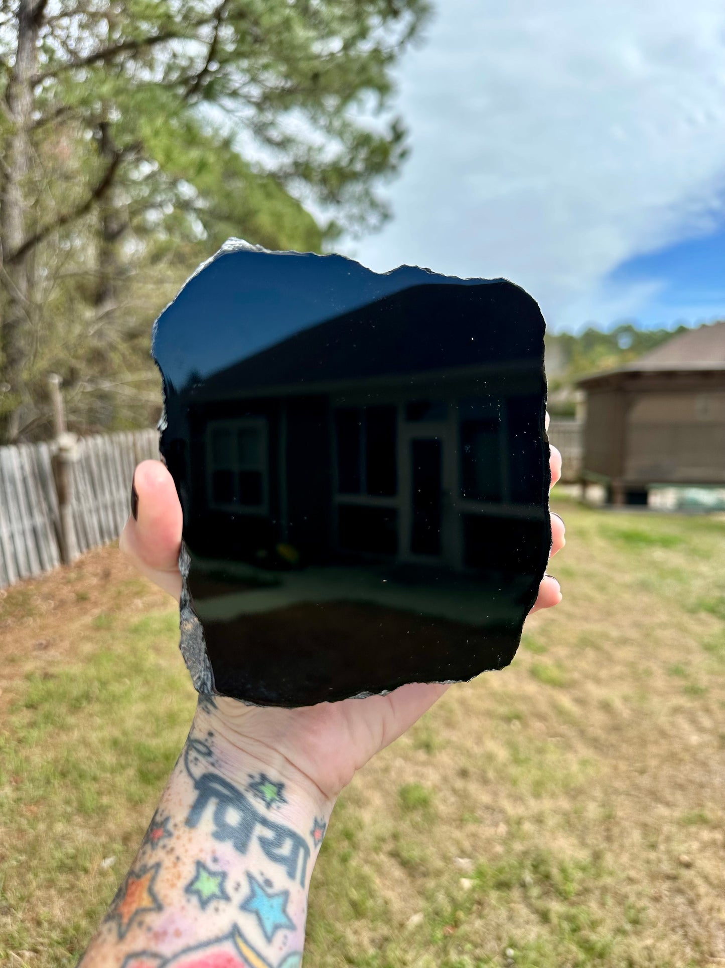 Polished Obsidian Slabs with Raw Edges For Scrying, Divination, Altars and More