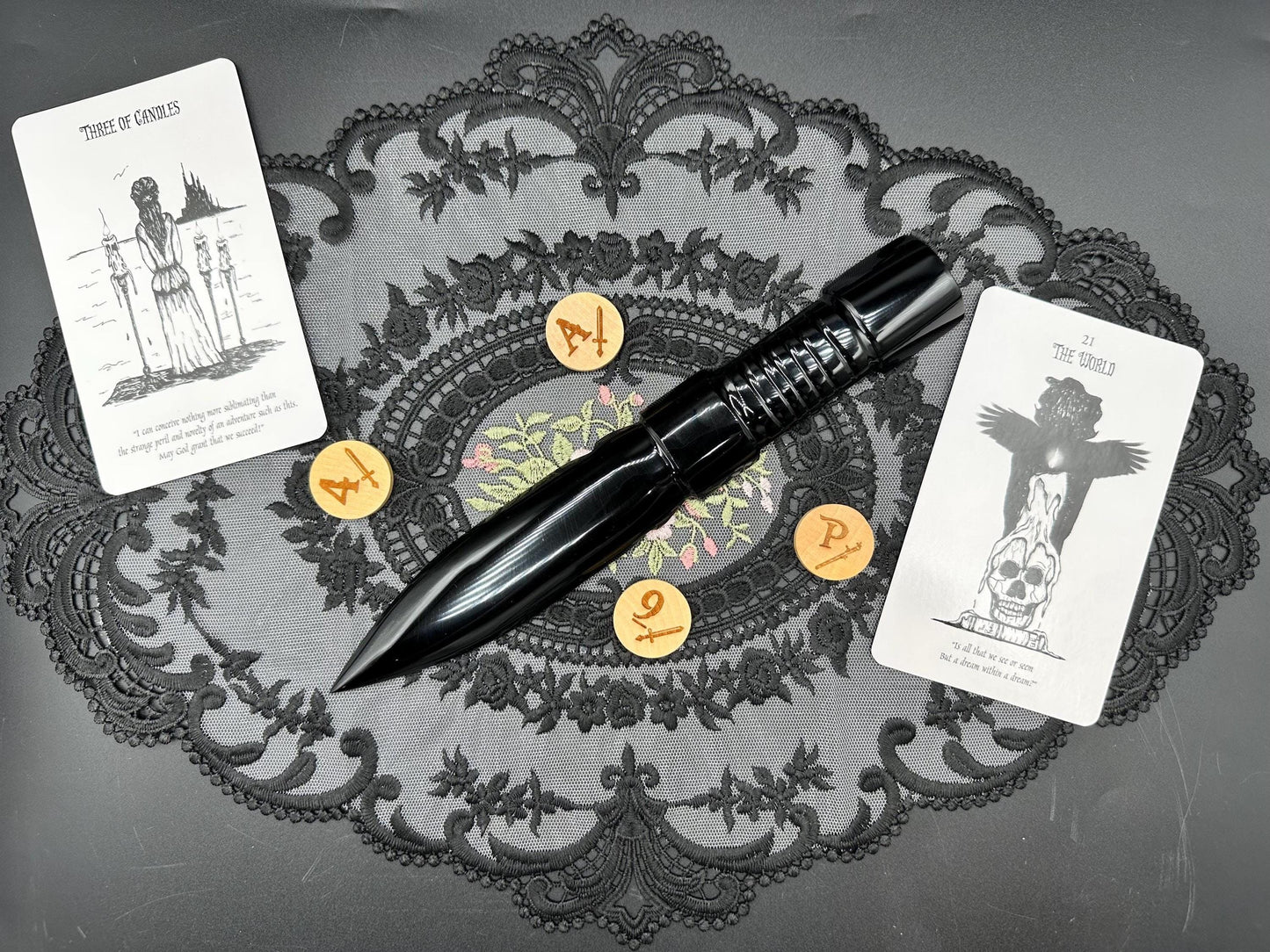 Hand Polished Obsidian Dagger: 9" Ceremonial Knife