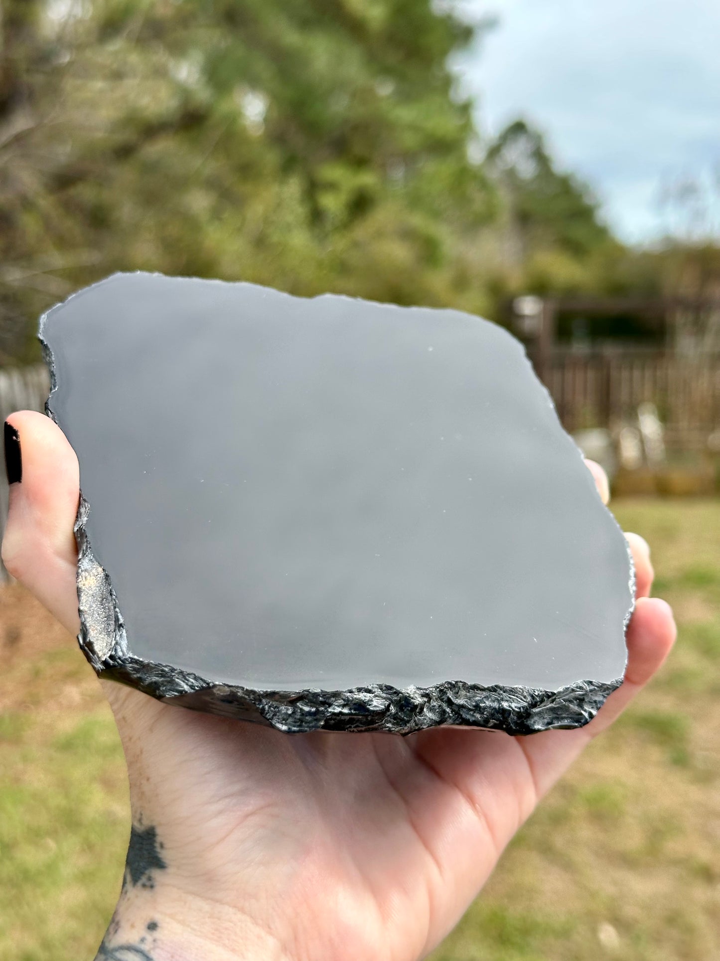 Polished Obsidian Slabs with Raw Edges For Scrying, Divination, Altars and More