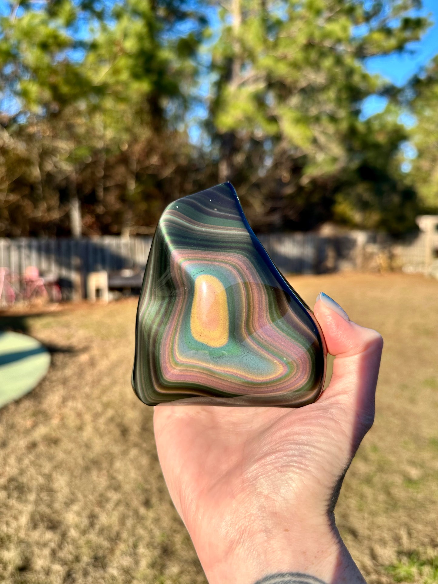 Rainbow Obsidian Double Sided Freeform High Quality