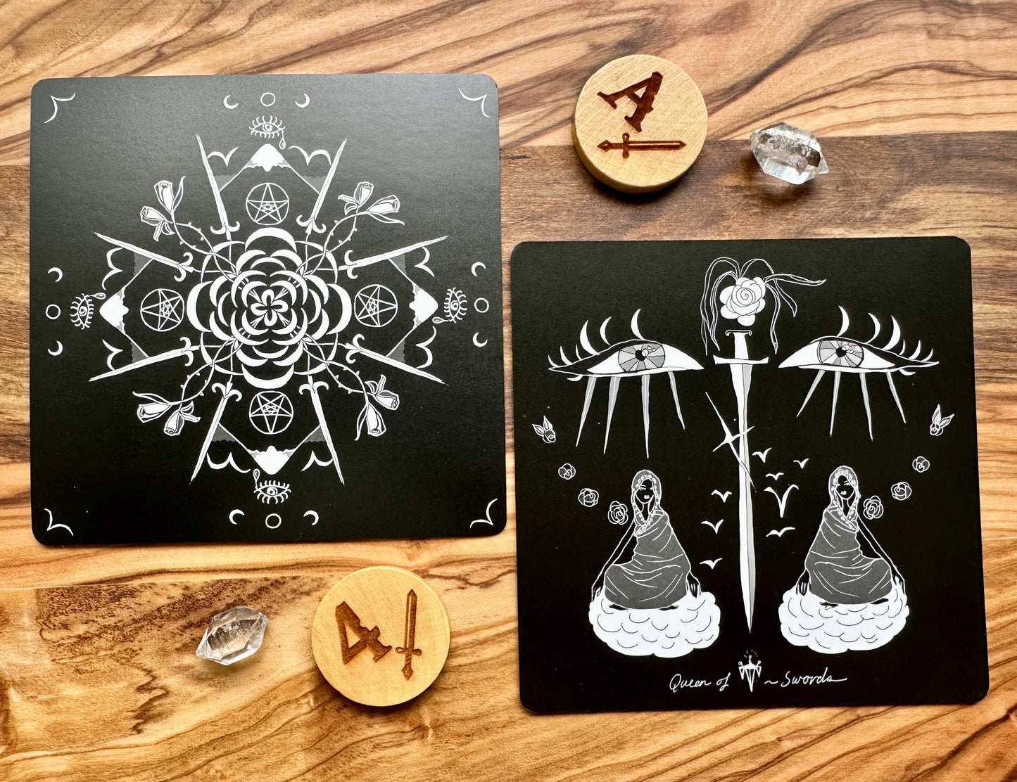 Dark Days Tarot Deck and Guidebook, 78 Tarot Card Deck, Square Tarot Cards