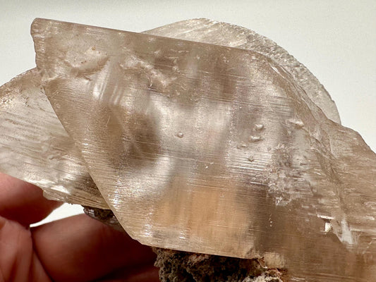 Naica Selenite Crystal with Moving Enhydro, Gypsum Selenite with Mobile Enhydro