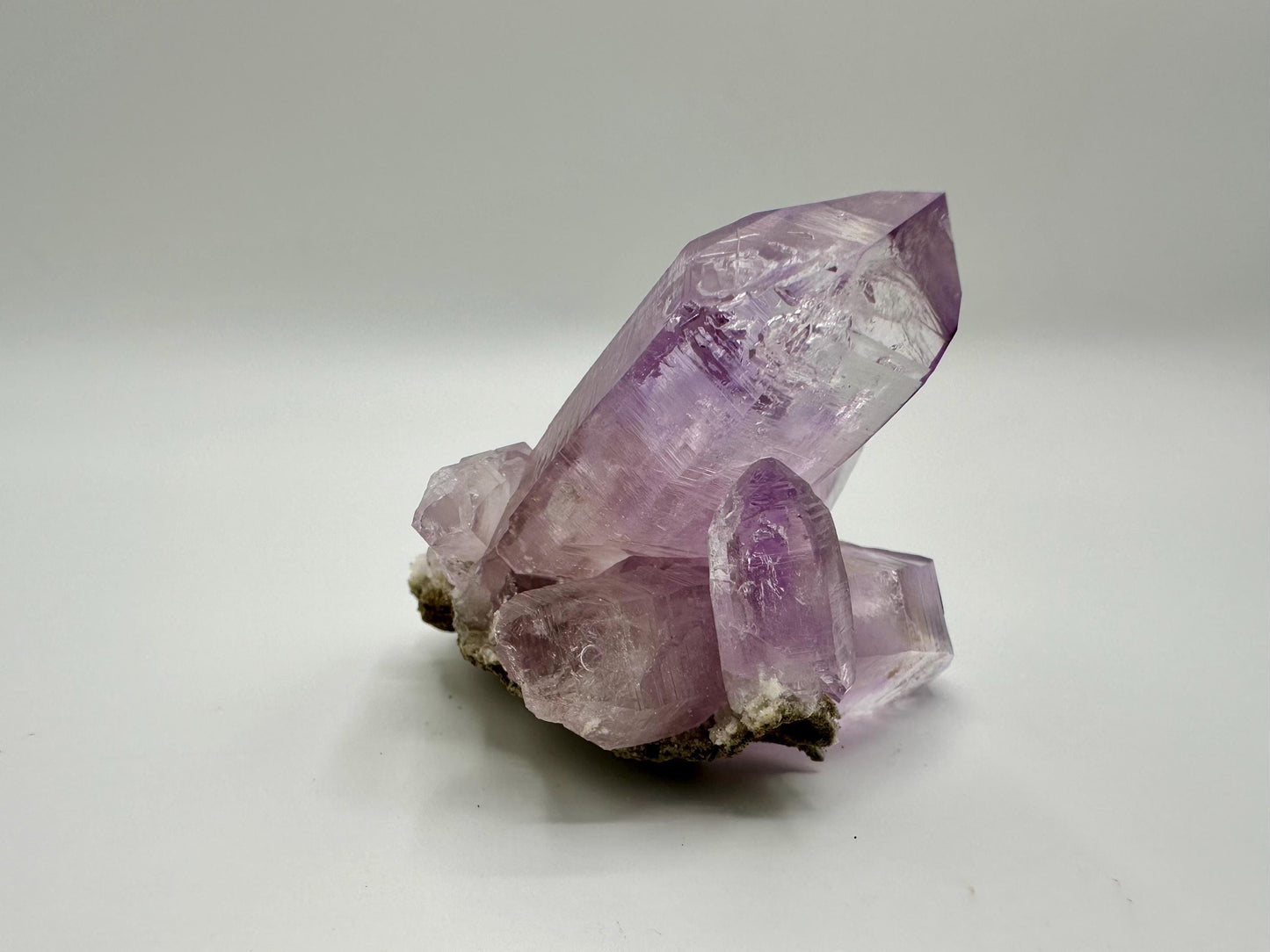 Vera Cruz Amethyst Crystal Cluster with Mobile Enhydro and Selenite