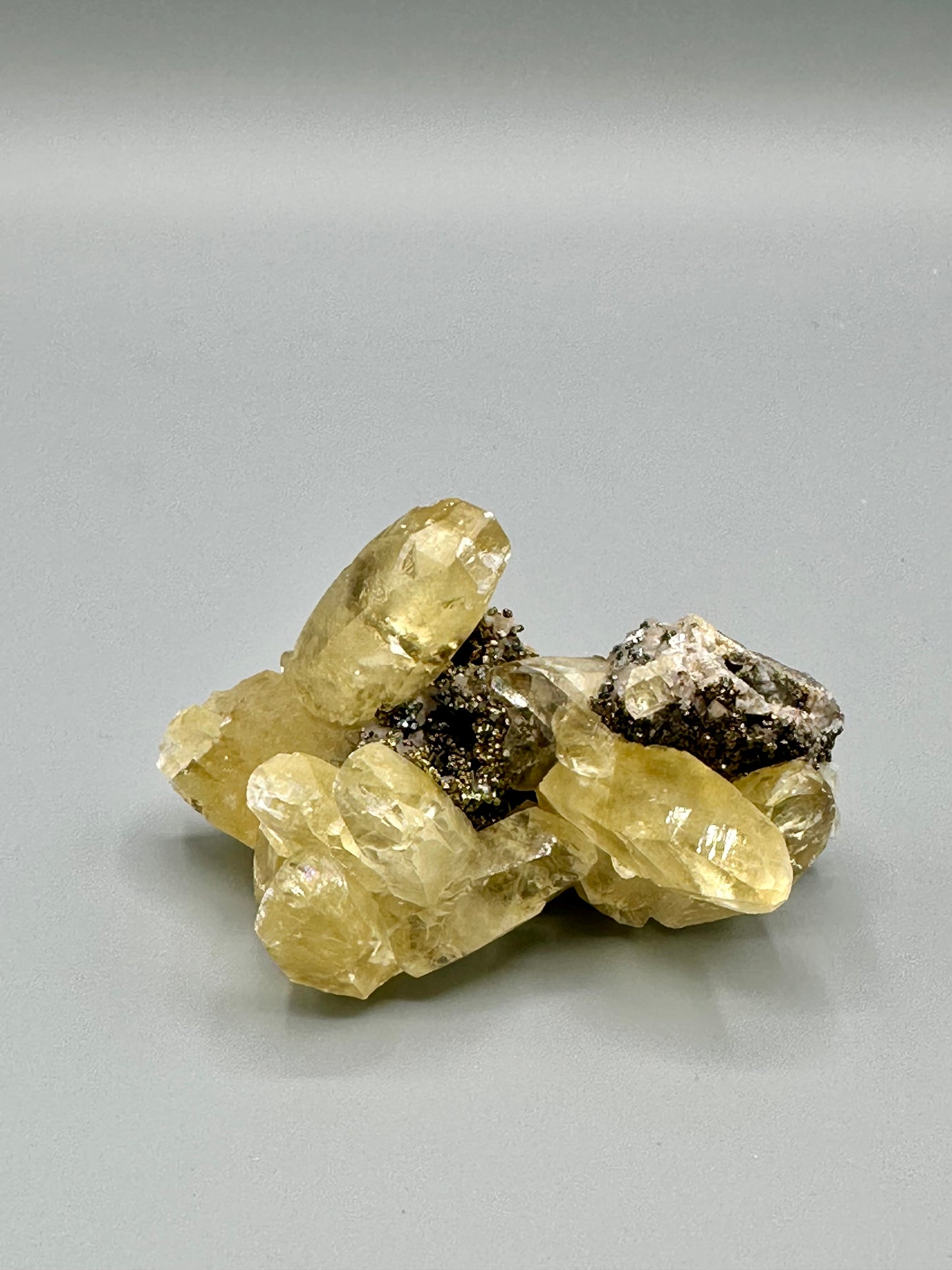 Sweetwater Calcite Cluster with Chalcopyrite