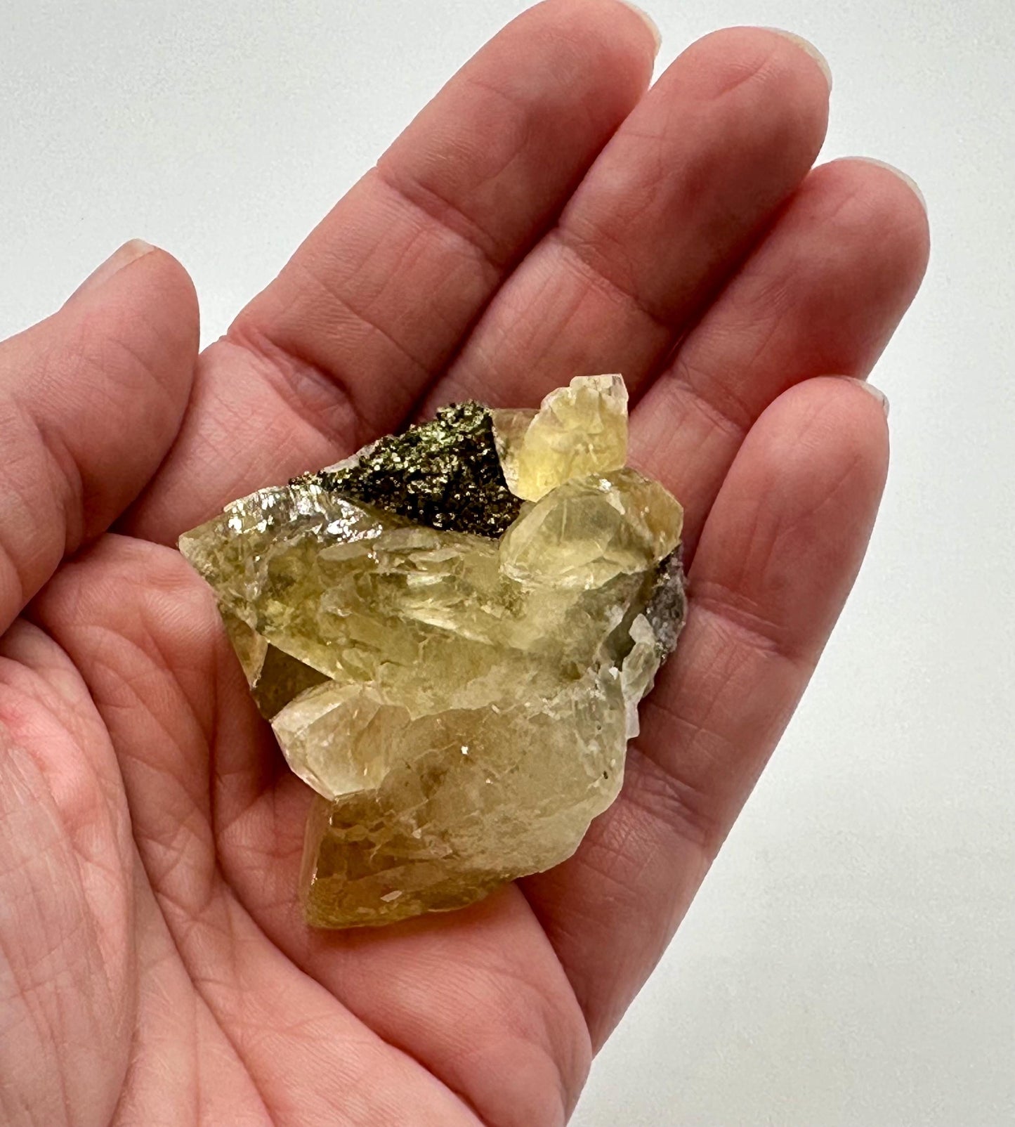 Sweetwater Calcite Cluster with Chalcopyrite