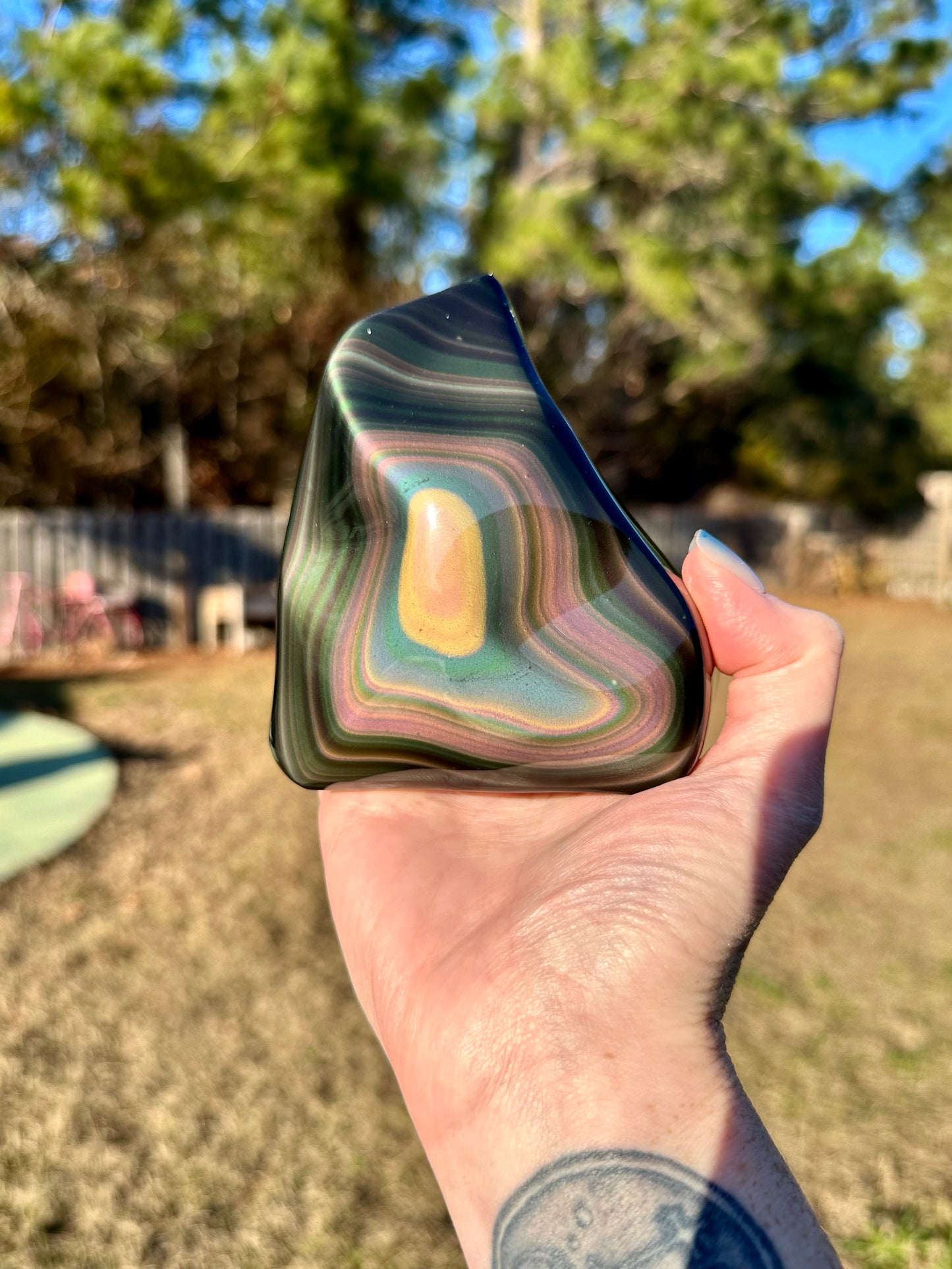 Rainbow Obsidian Double Sided Freeform High Quality