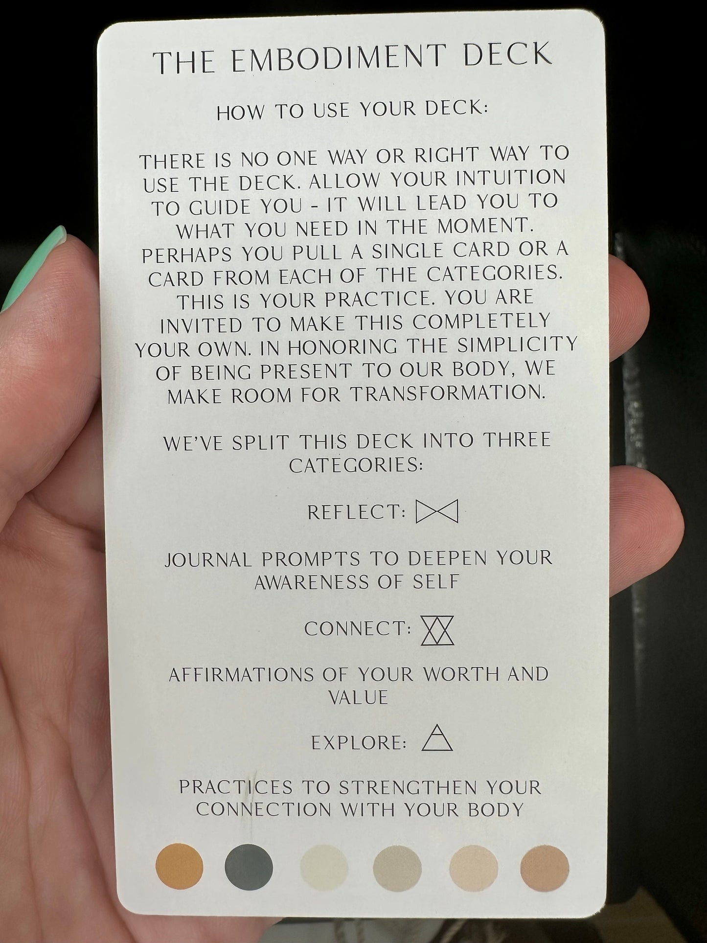 Embodiment Oracle Deck, 48 Card Deck for Self-Care, Reflection, Connection