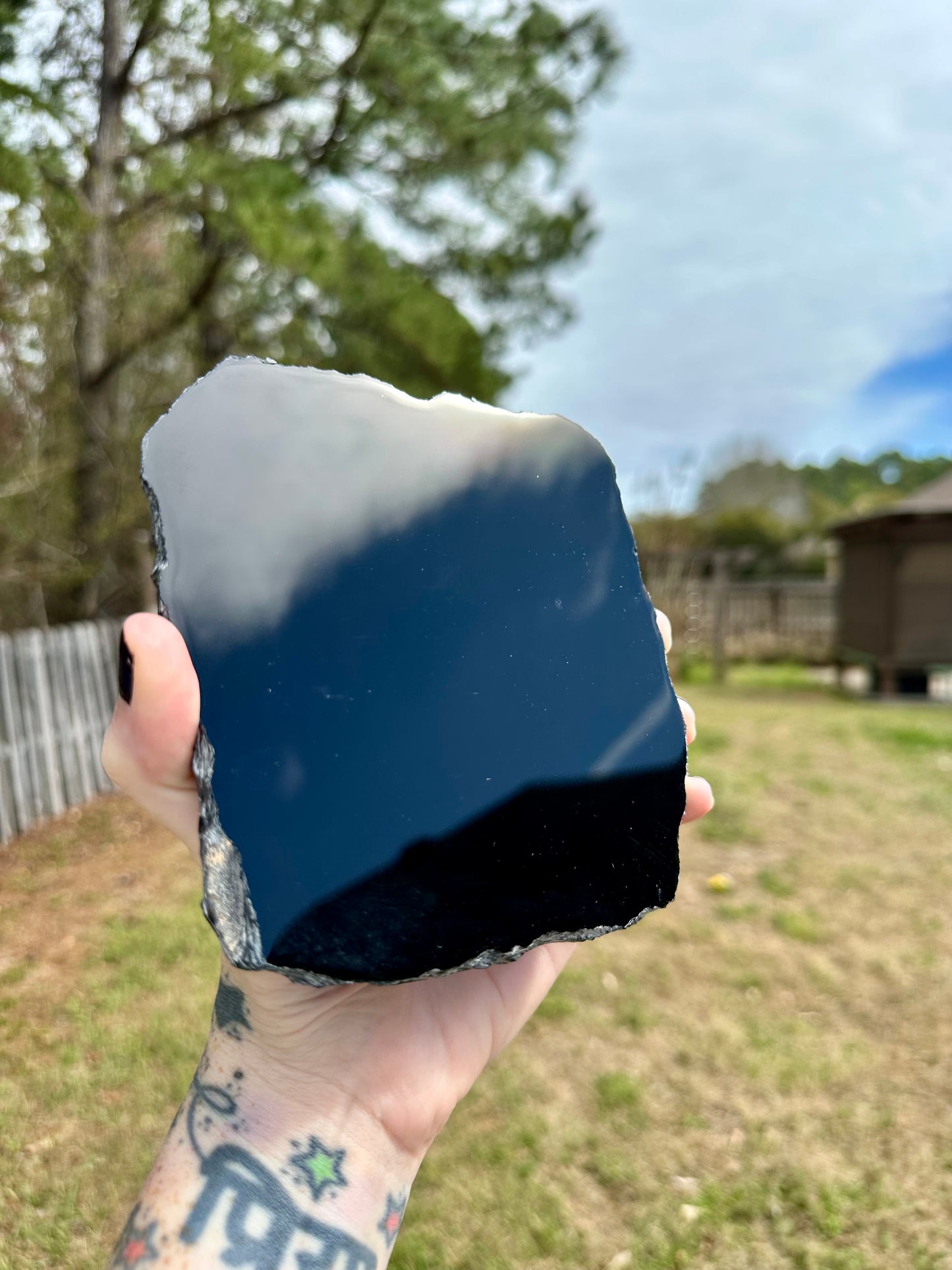 Polished Obsidian Slabs with Raw Edges For Scrying, Divination, Altars and More