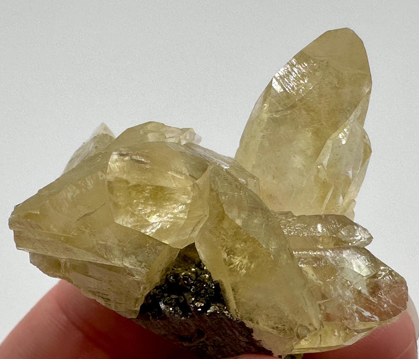 Sweetwater Yellow Calcite Cluster with Chalcopyrite