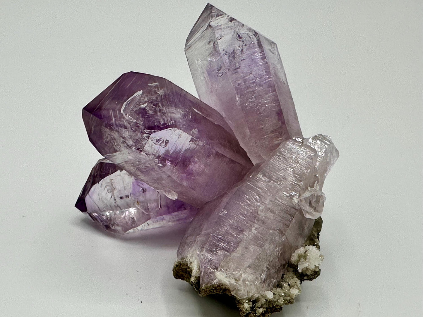 Vera Cruz Amethyst Crystal Cluster with Mobile Enhydro and Selenite