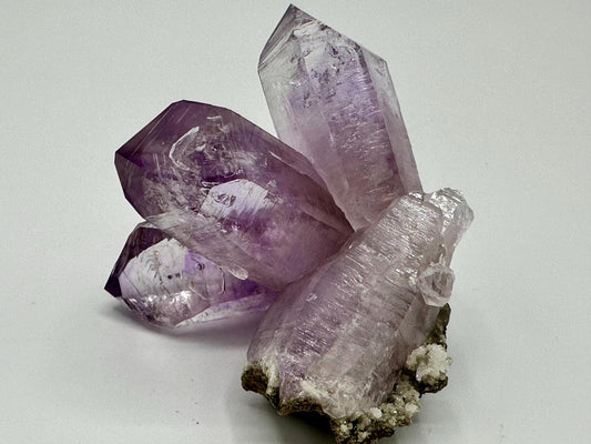 Vera Cruz Amethyst Crystal Cluster with Mobile Enhydro and Selenite