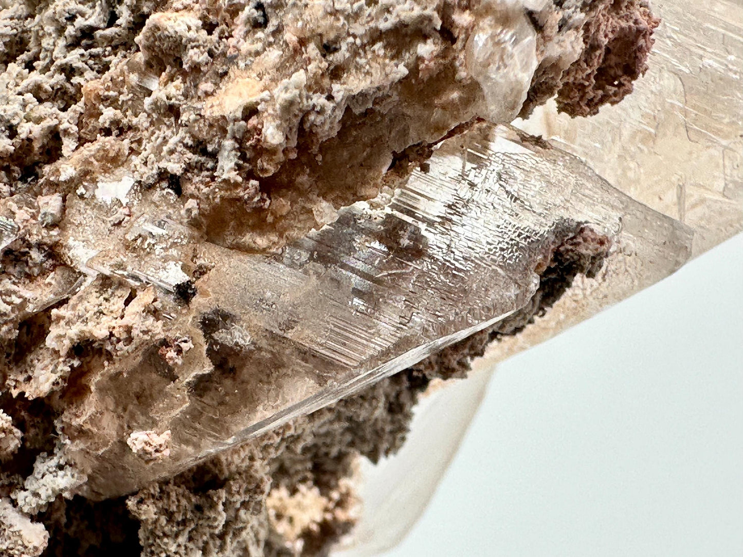 Naica Selenite Crystal with Moving Enhydro, Gypsum Selenite with Mobile Enhydro