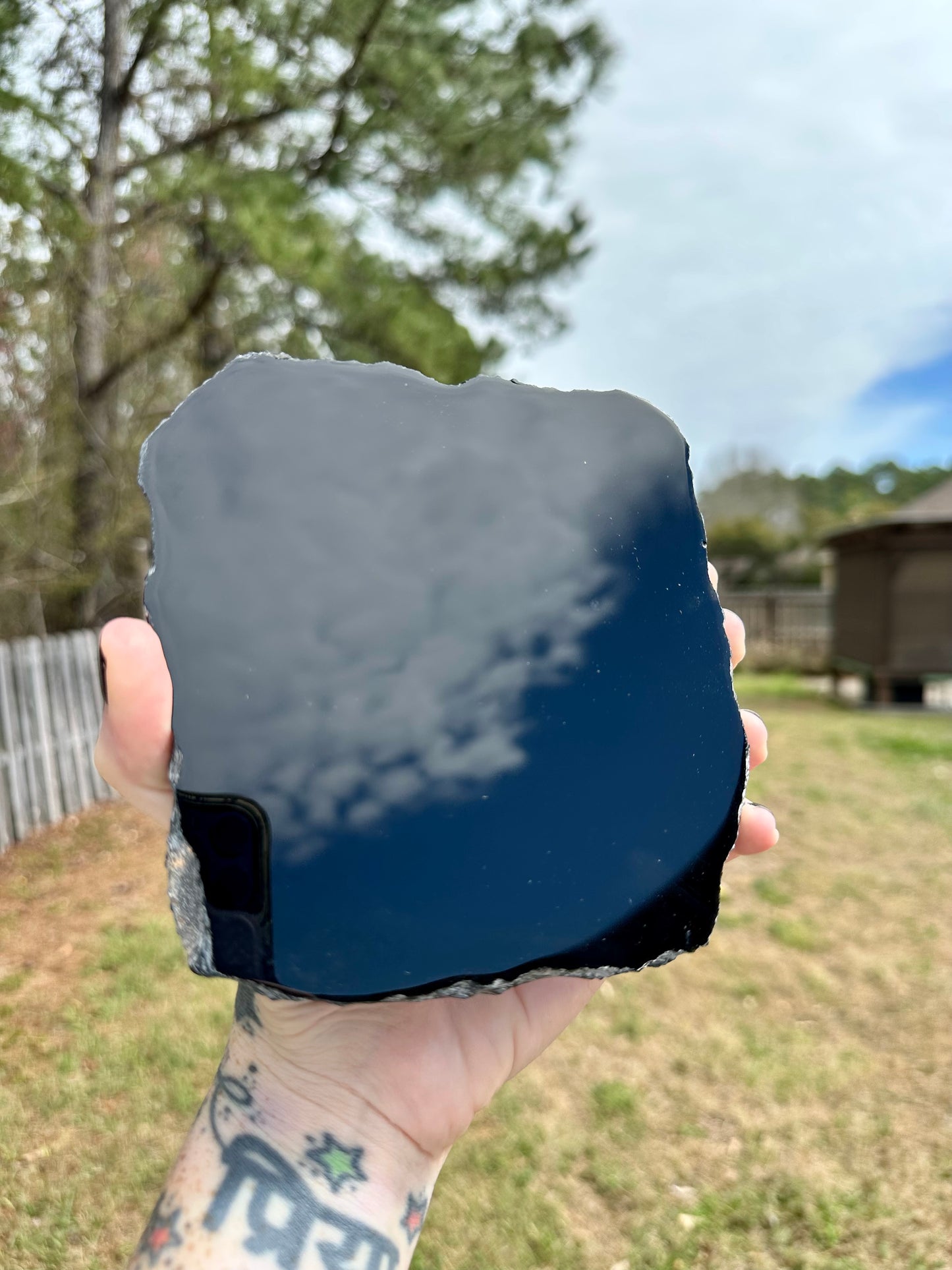 Polished Obsidian Slabs with Raw Edges For Scrying, Divination, Altars and More
