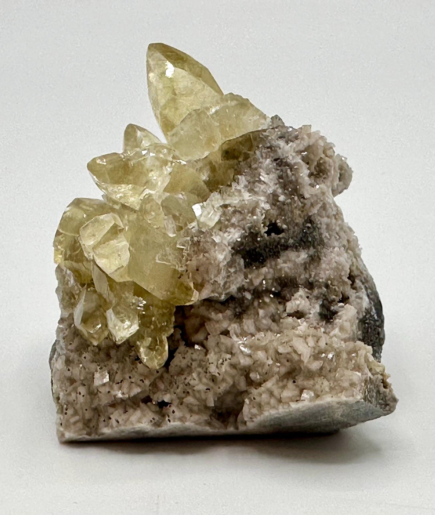 Sweetwater Calcite Cluster with Chalcopyrite Self Standing