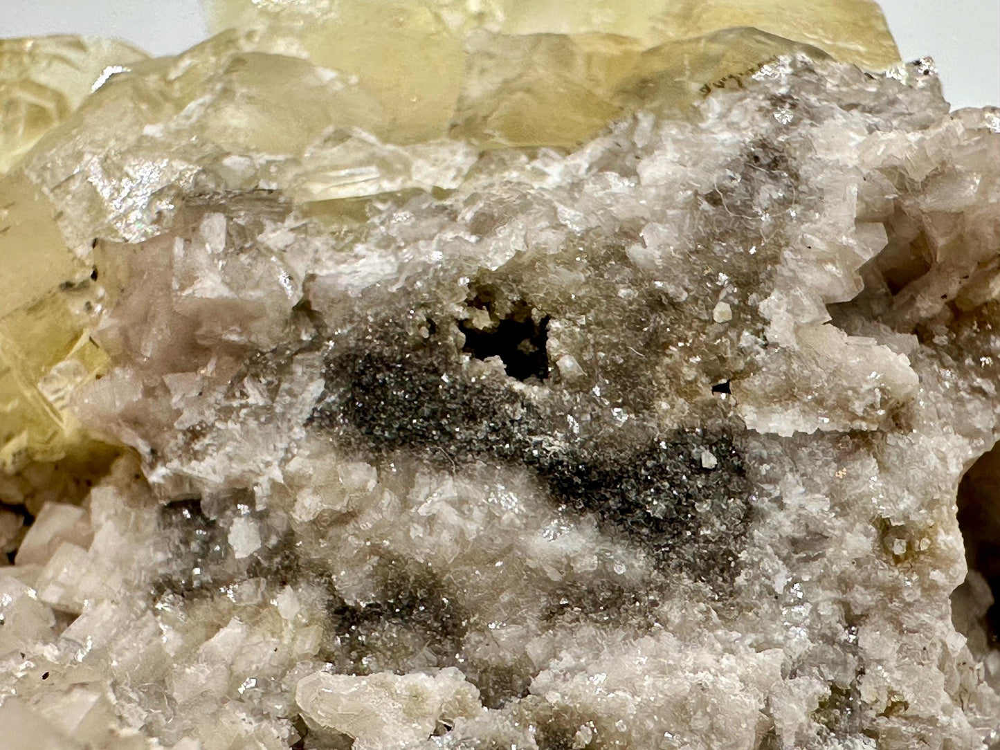 Sweetwater Calcite Cluster with Chalcopyrite Self Standing