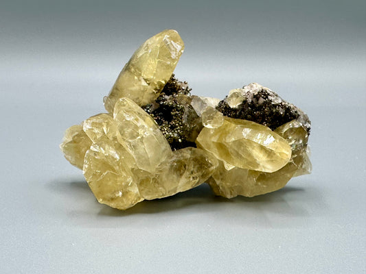 Sweetwater Calcite Cluster with Chalcopyrite