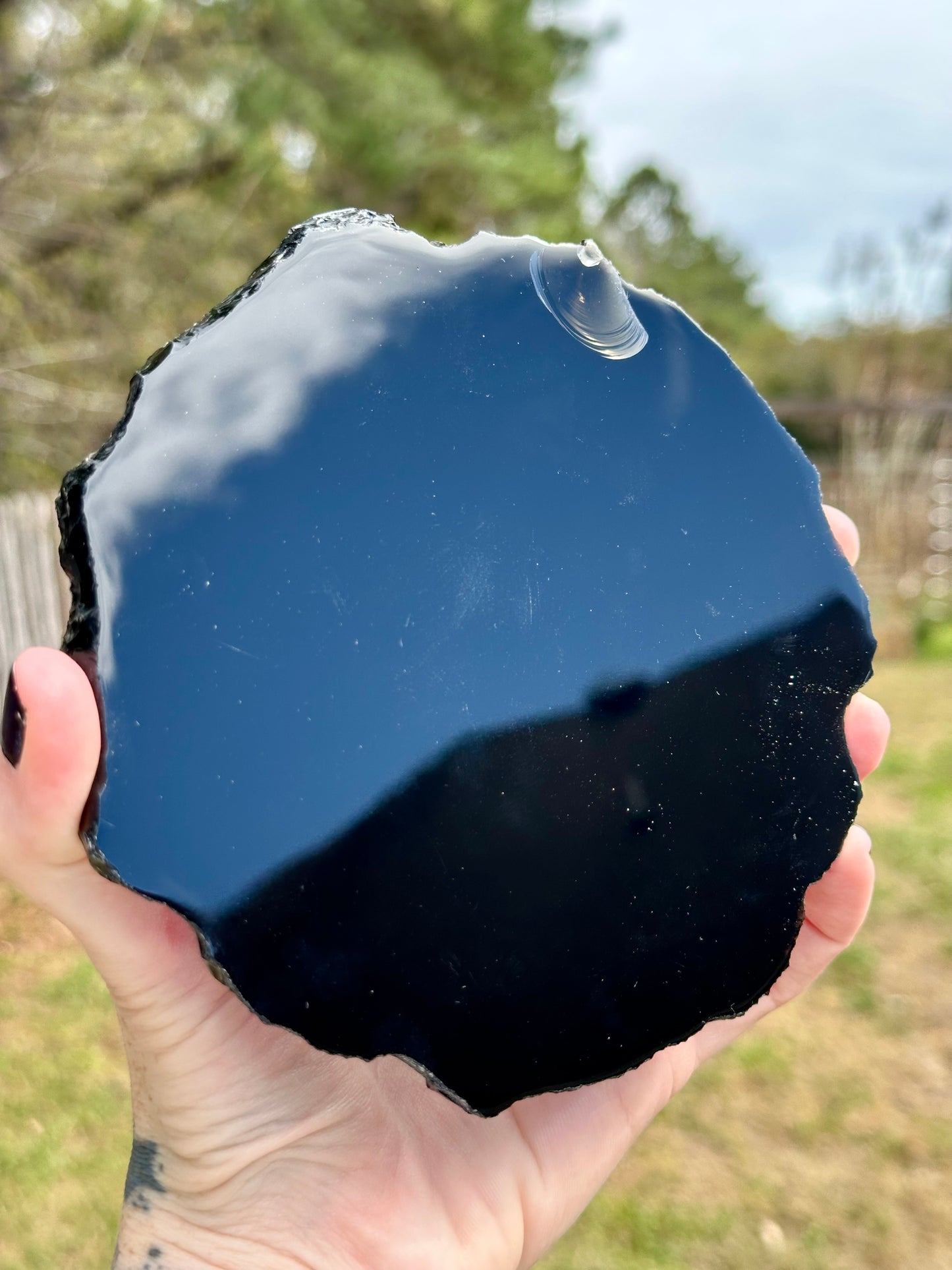 Polished Obsidian Slabs with Raw Edges For Scrying, Divination, Altars and More