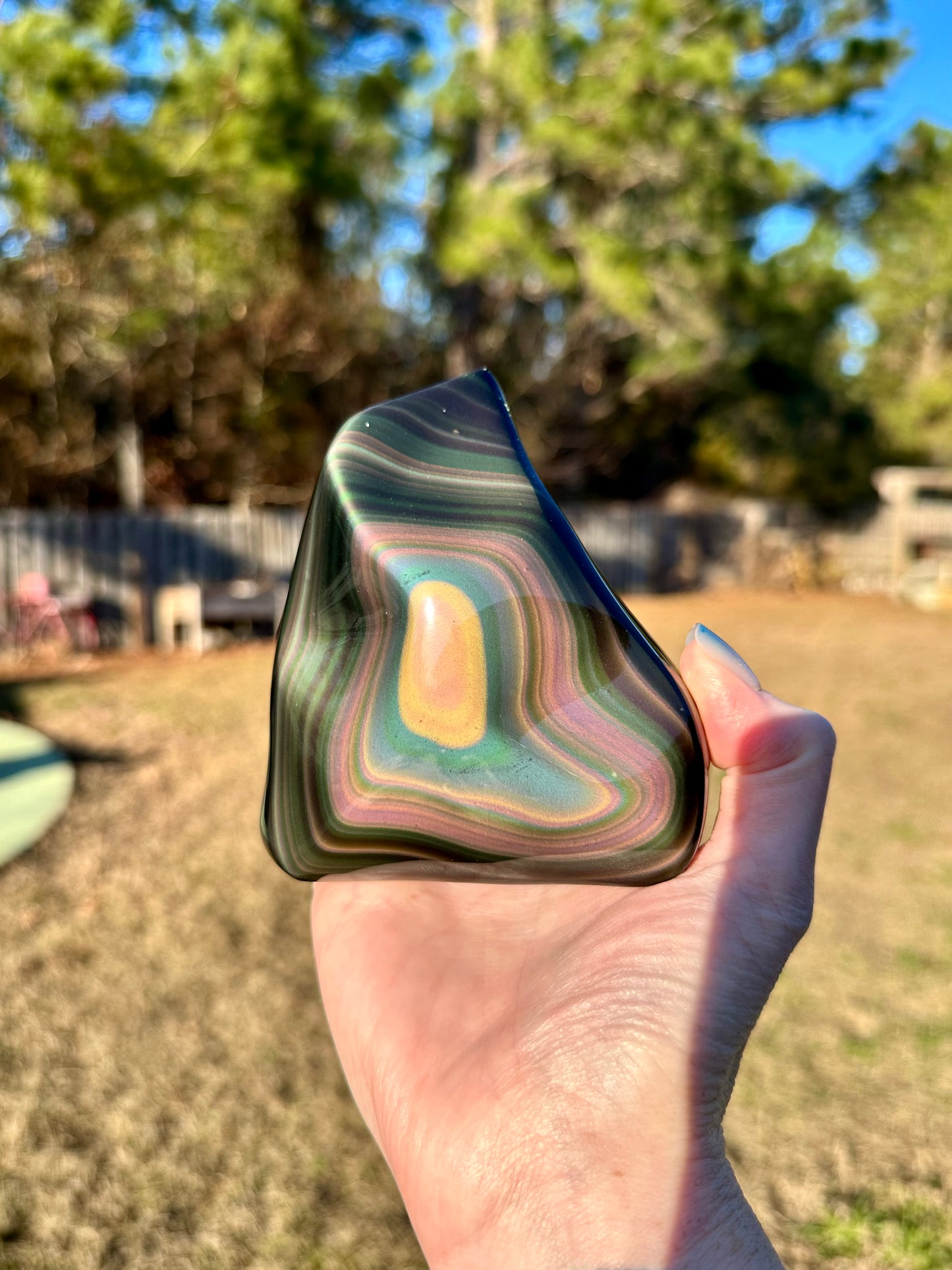 Rainbow Obsidian Double Sided Freeform High Quality
