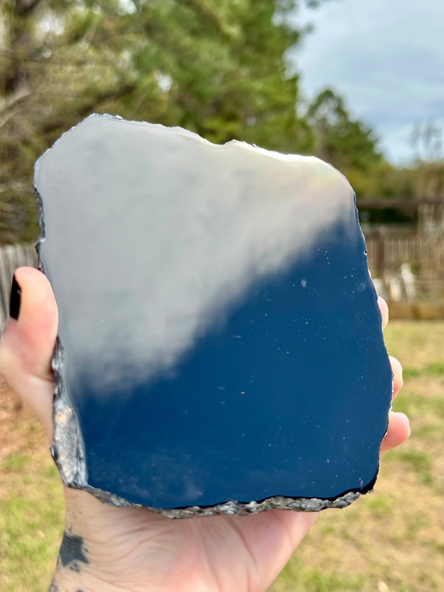 Polished Obsidian Slabs with Raw Edges For Scrying, Divination, Altars and More