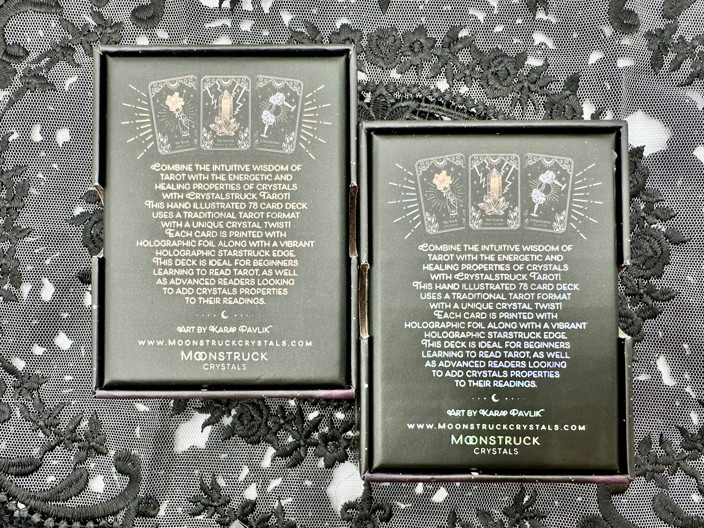 Mini CrystalStruck Tarot Deck and Guidebook: Silver or Gold Editions