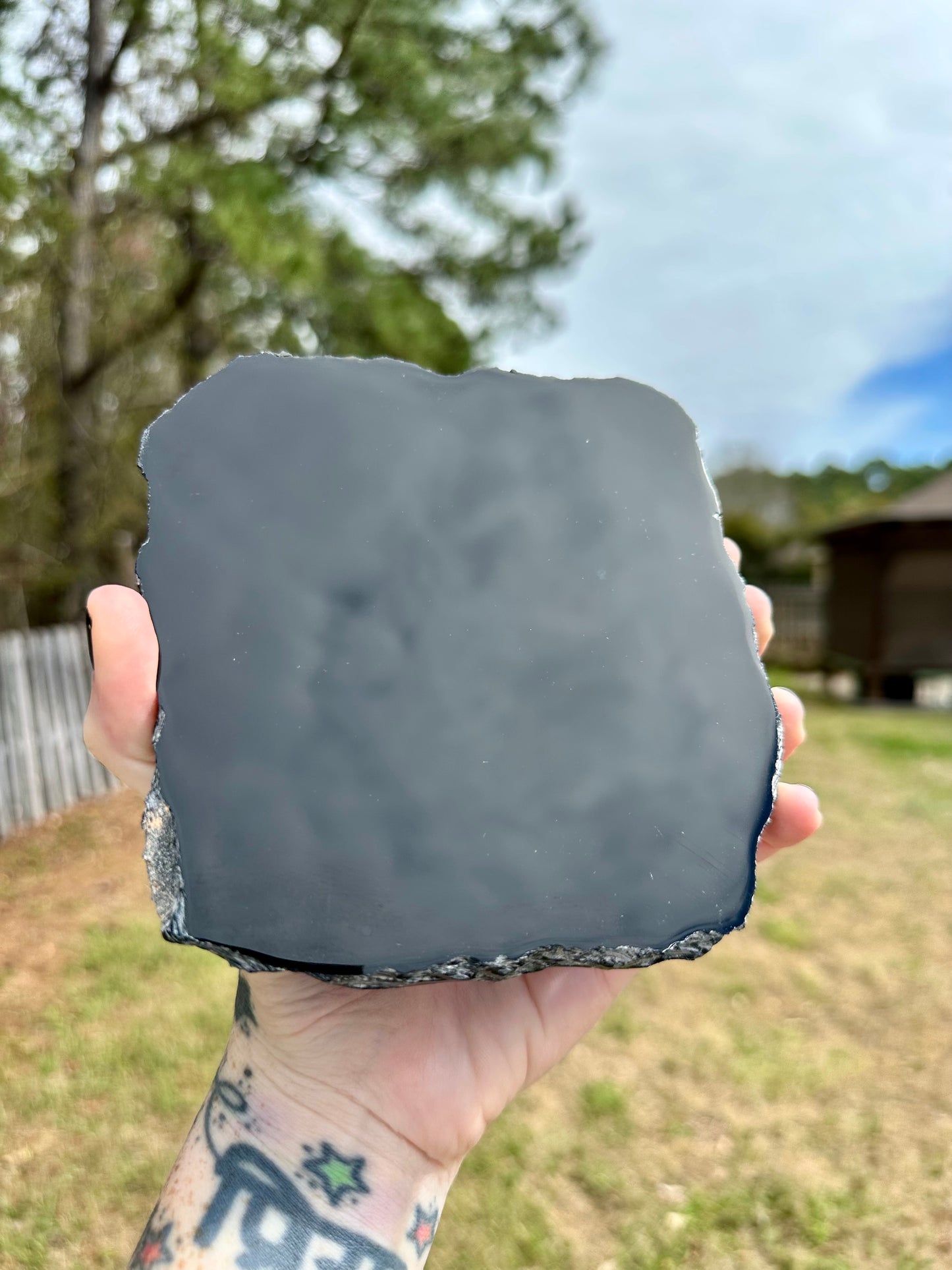 Polished Obsidian Slabs with Raw Edges For Scrying, Divination, Altars and More
