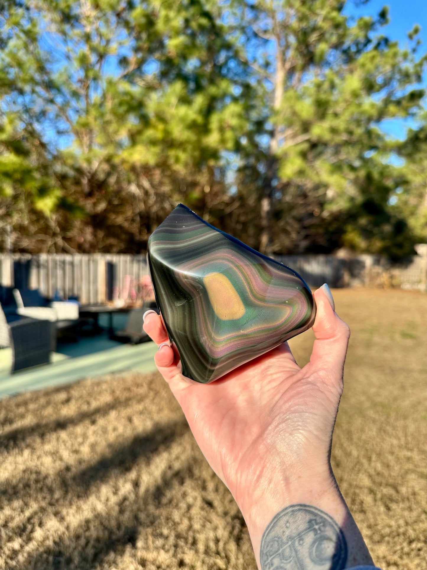 Rainbow Obsidian Double Sided Freeform High Quality