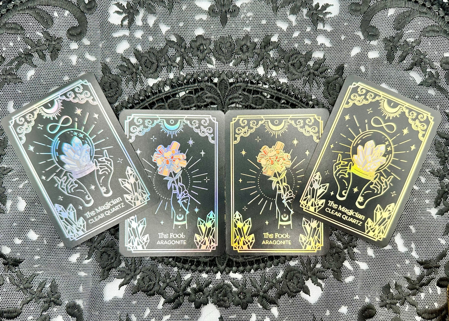 Mini CrystalStruck Tarot Deck and Guidebook: Silver or Gold Editions