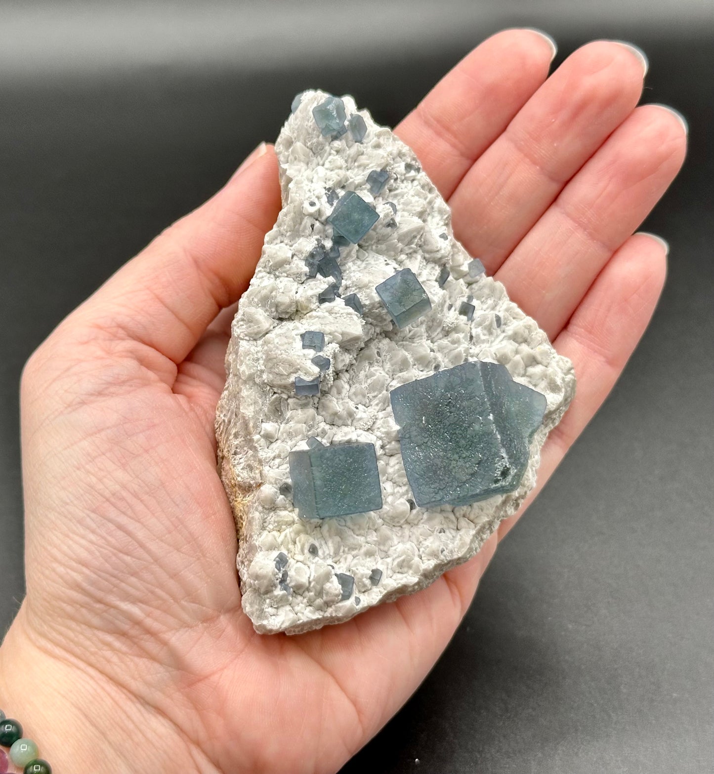 Fluorite with Quartz, Inner Mongolian Chinese Blue Green Fluorite