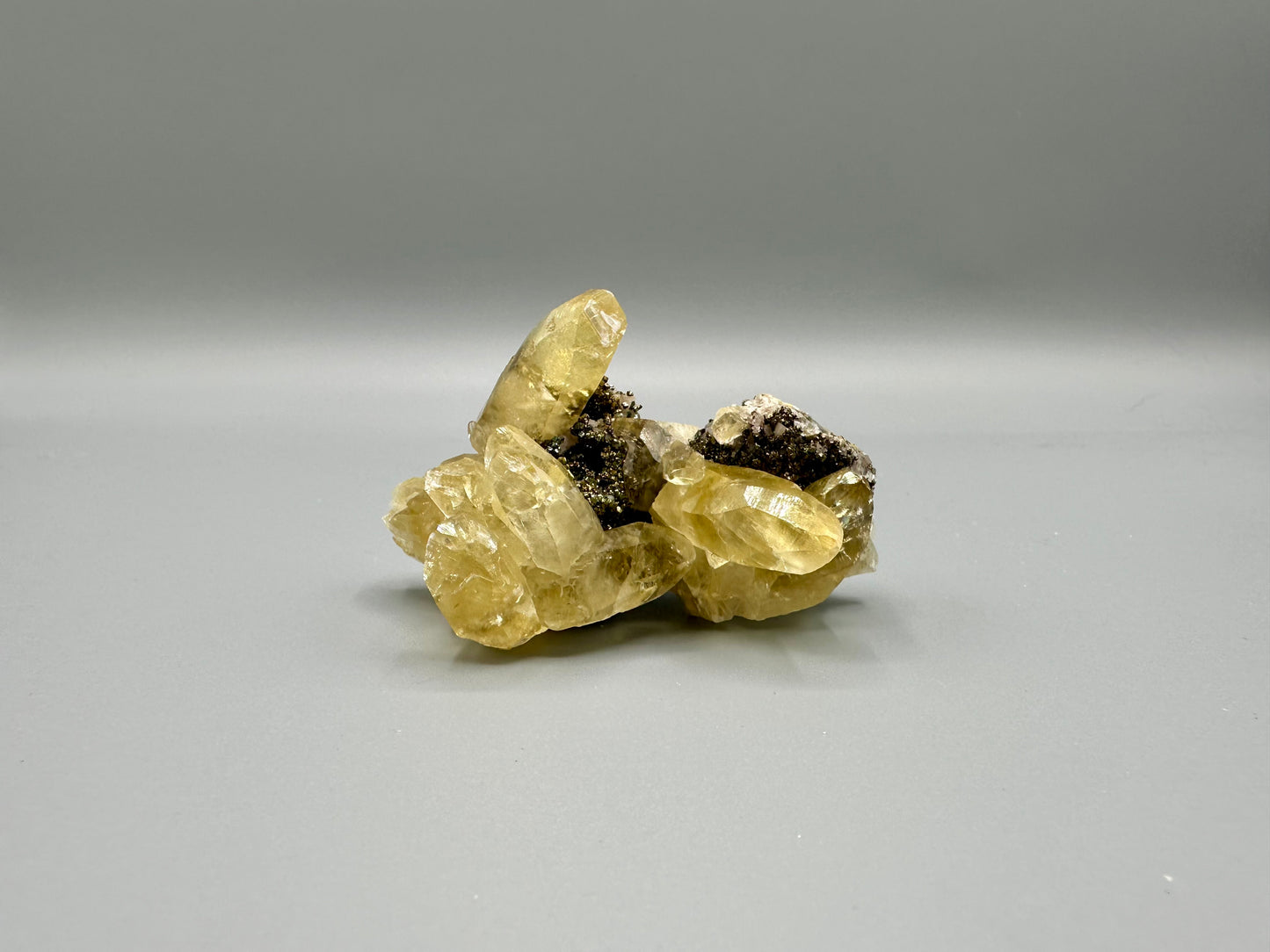 Sweetwater Calcite Cluster with Chalcopyrite