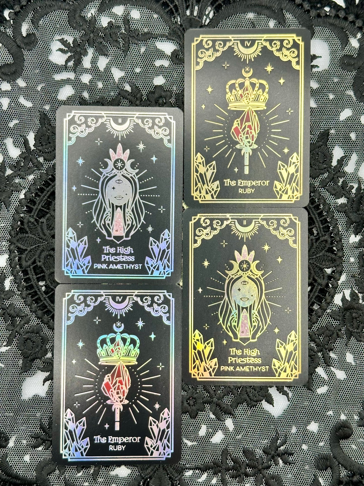 Mini CrystalStruck Tarot Deck and Guidebook: Silver or Gold Editions